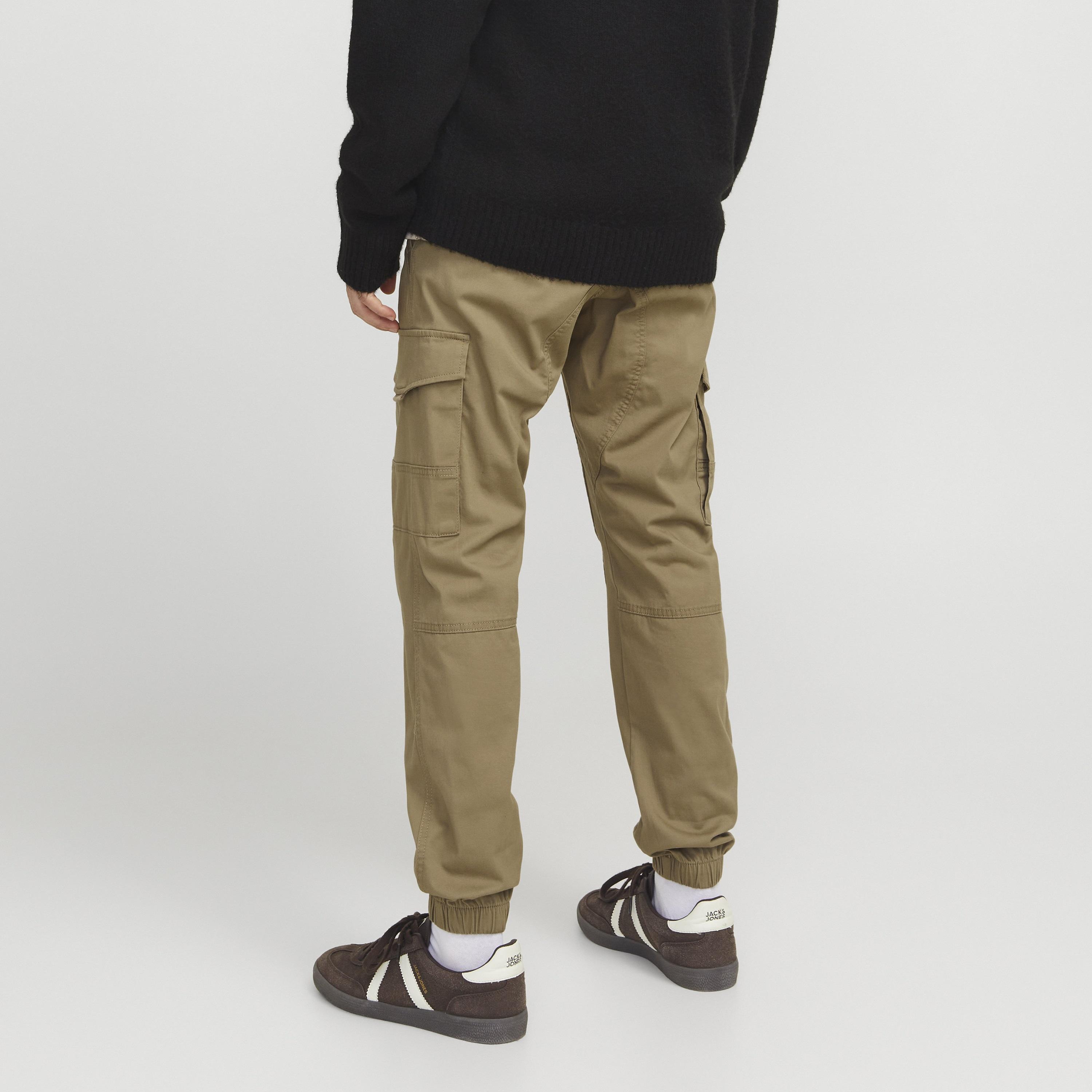 بنطال كارجو رجالي سادة بخصر متوسط الارتفاع مع زر وسحاب للإغلاق من جاك آند جونز-men-clothing-bottoms-trousersandchinos-trousers-image-4