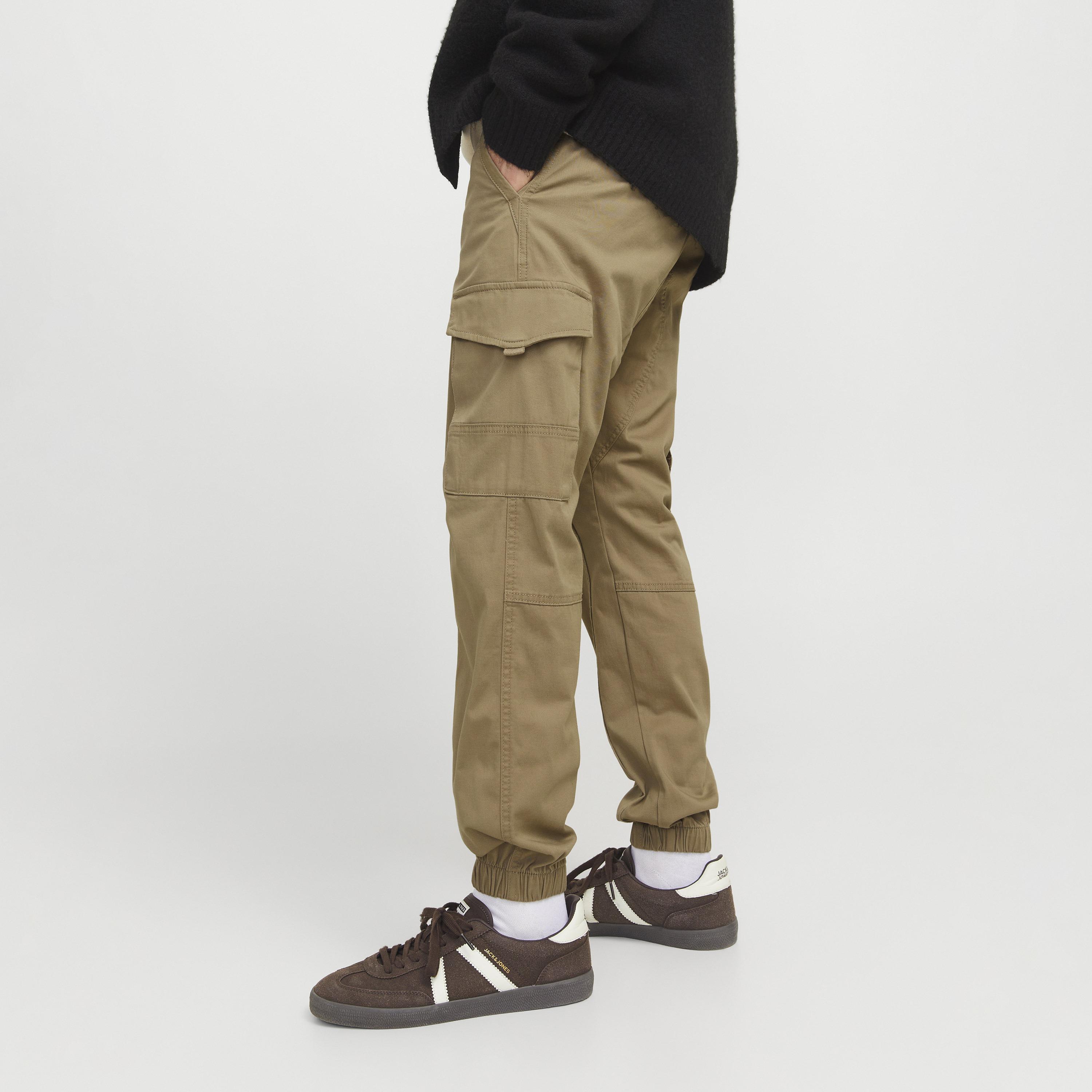 بنطال كارجو رجالي سادة بخصر متوسط الارتفاع مع زر وسحاب للإغلاق من جاك آند جونز-men-clothing-bottoms-trousersandchinos-trousers-image-5