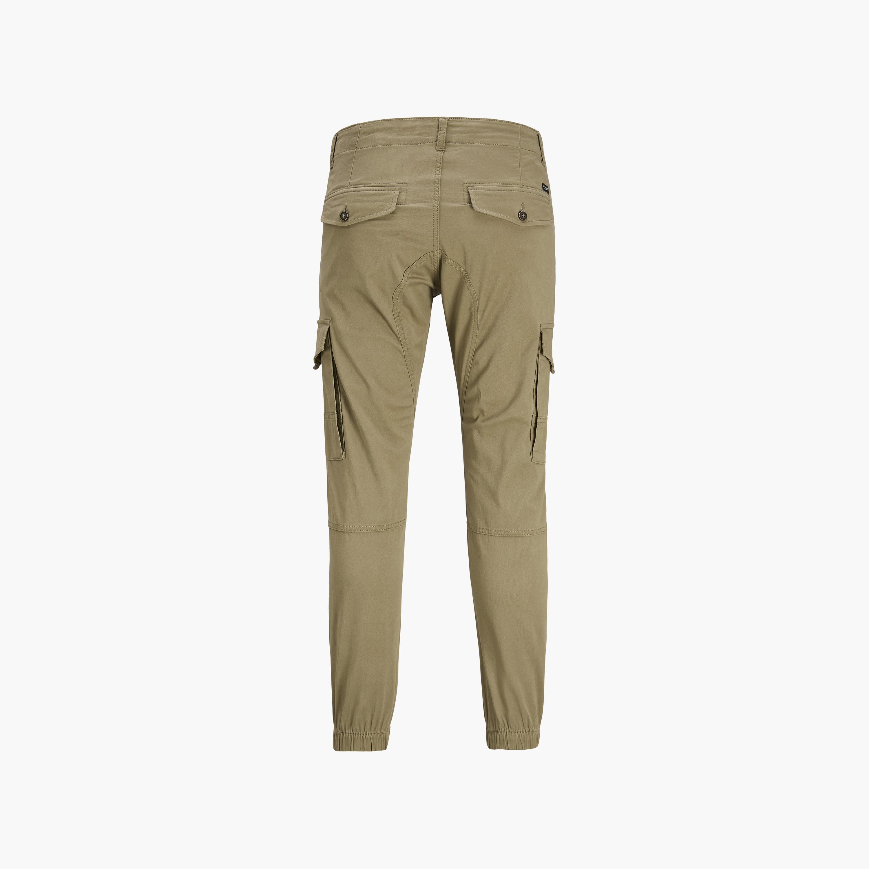 بنطال كارجو رجالي سادة بخصر متوسط الارتفاع مع زر وسحاب للإغلاق من جاك آند جونز-men-clothing-bottoms-trousersandchinos-trousers-image-8