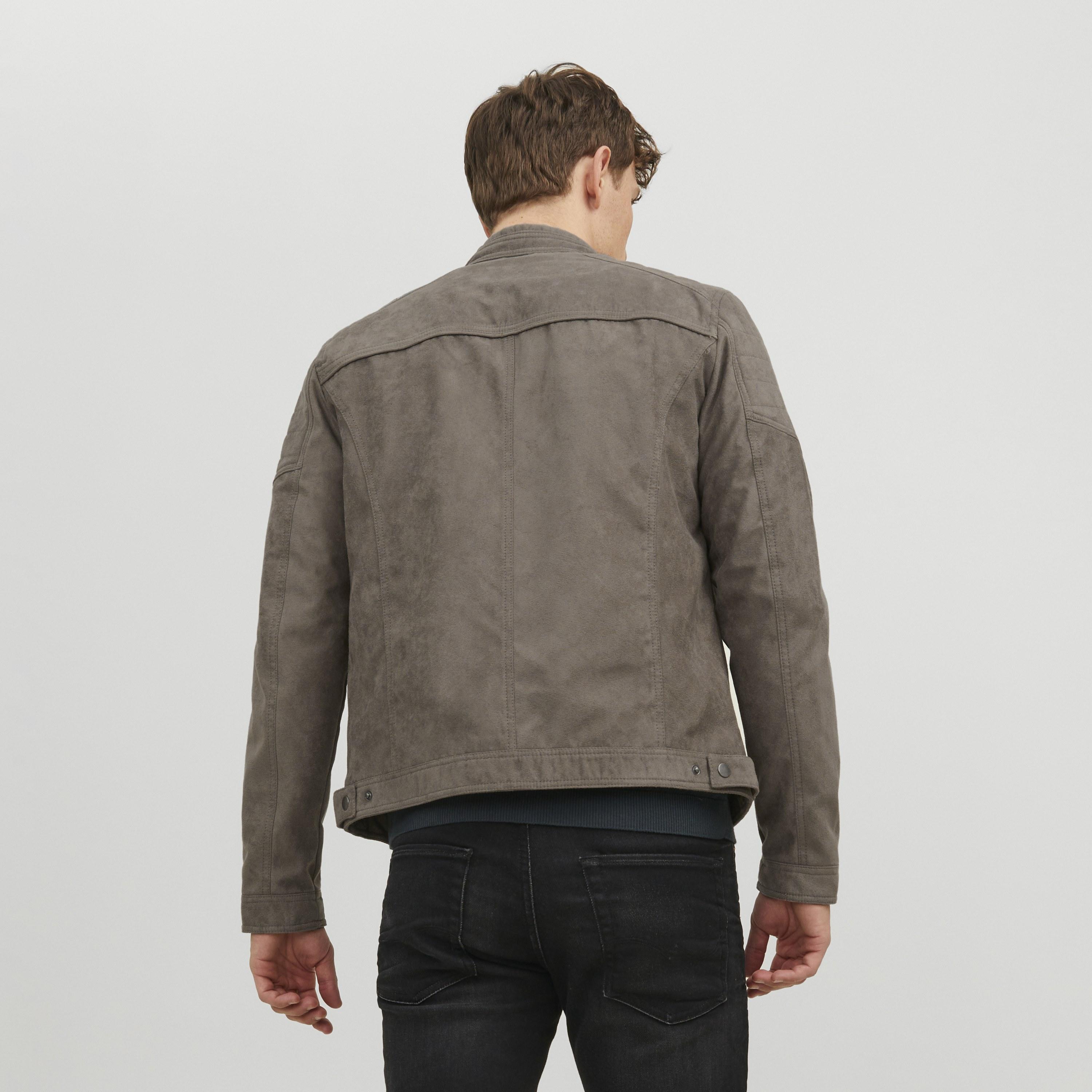 Jack & Jones Plain Stand Collar Long Sleeves Men's Biker Jacket-men-clothing-jacketsandblazers-jackets-image-4