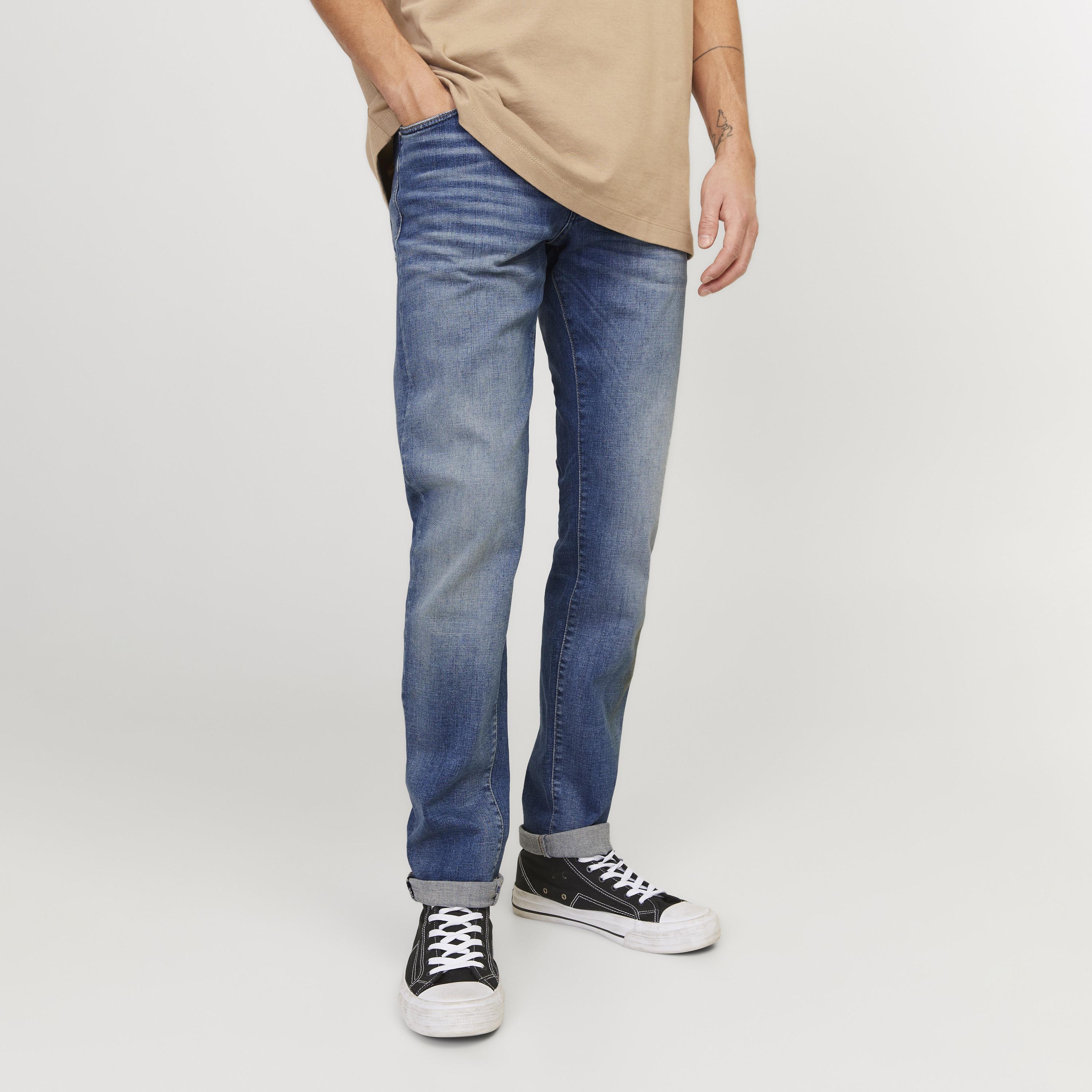 Jack & Jones Slim Fit Mid Washed Mid-Rise Men's Jeans-men-clothing-bottoms-jeans-image-1