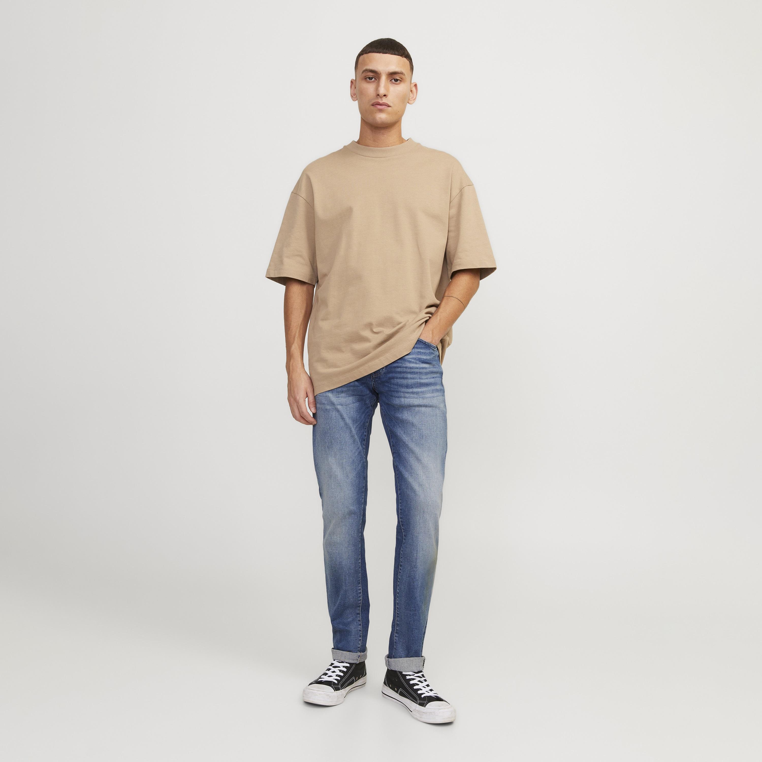 Jack & Jones Slim Fit Mid Washed Mid-Rise Men's Jeans-men-clothing-bottoms-jeans-image-2