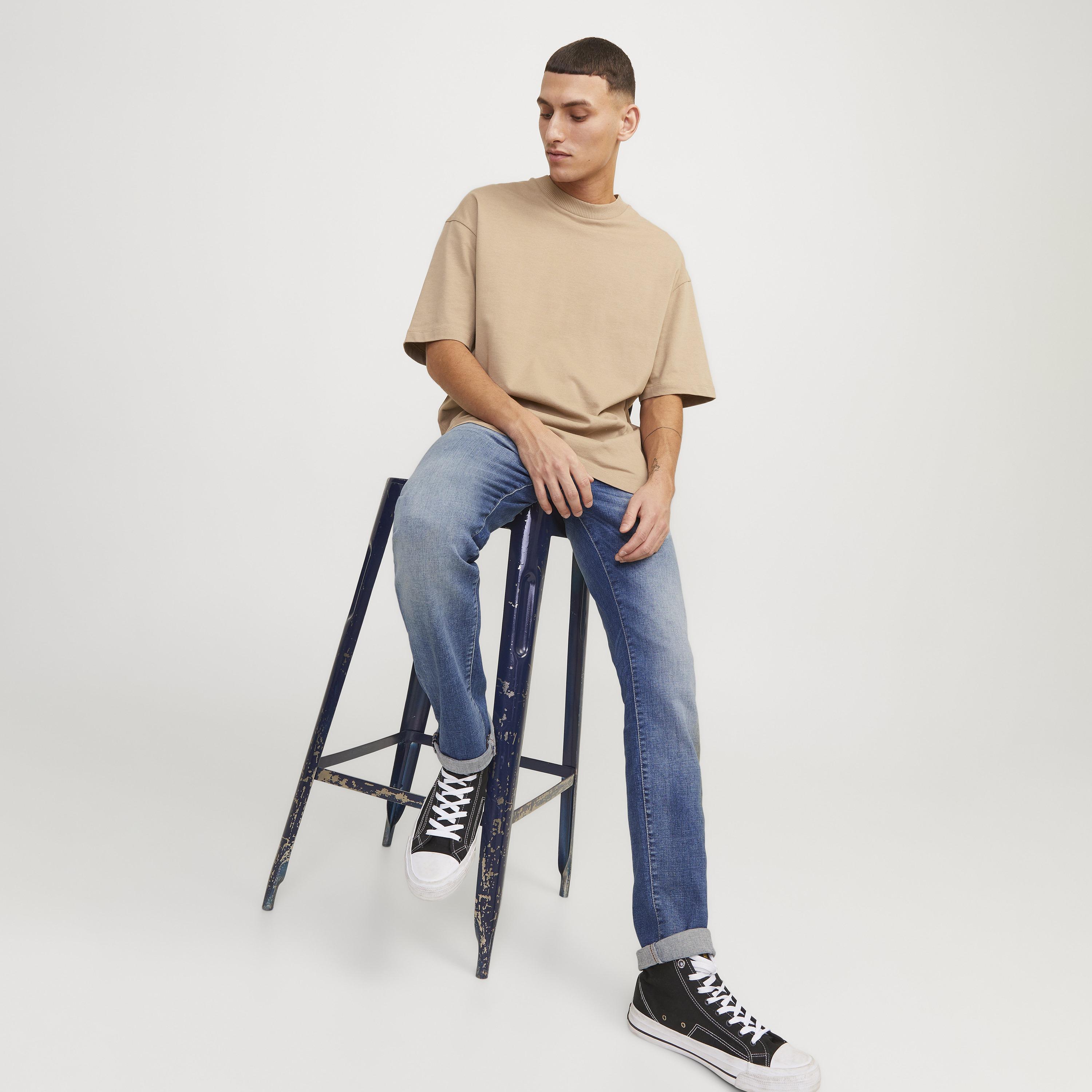 Jack & Jones Slim Fit Mid Washed Mid-Rise Men's Jeans-men-clothing-bottoms-jeans-image-6