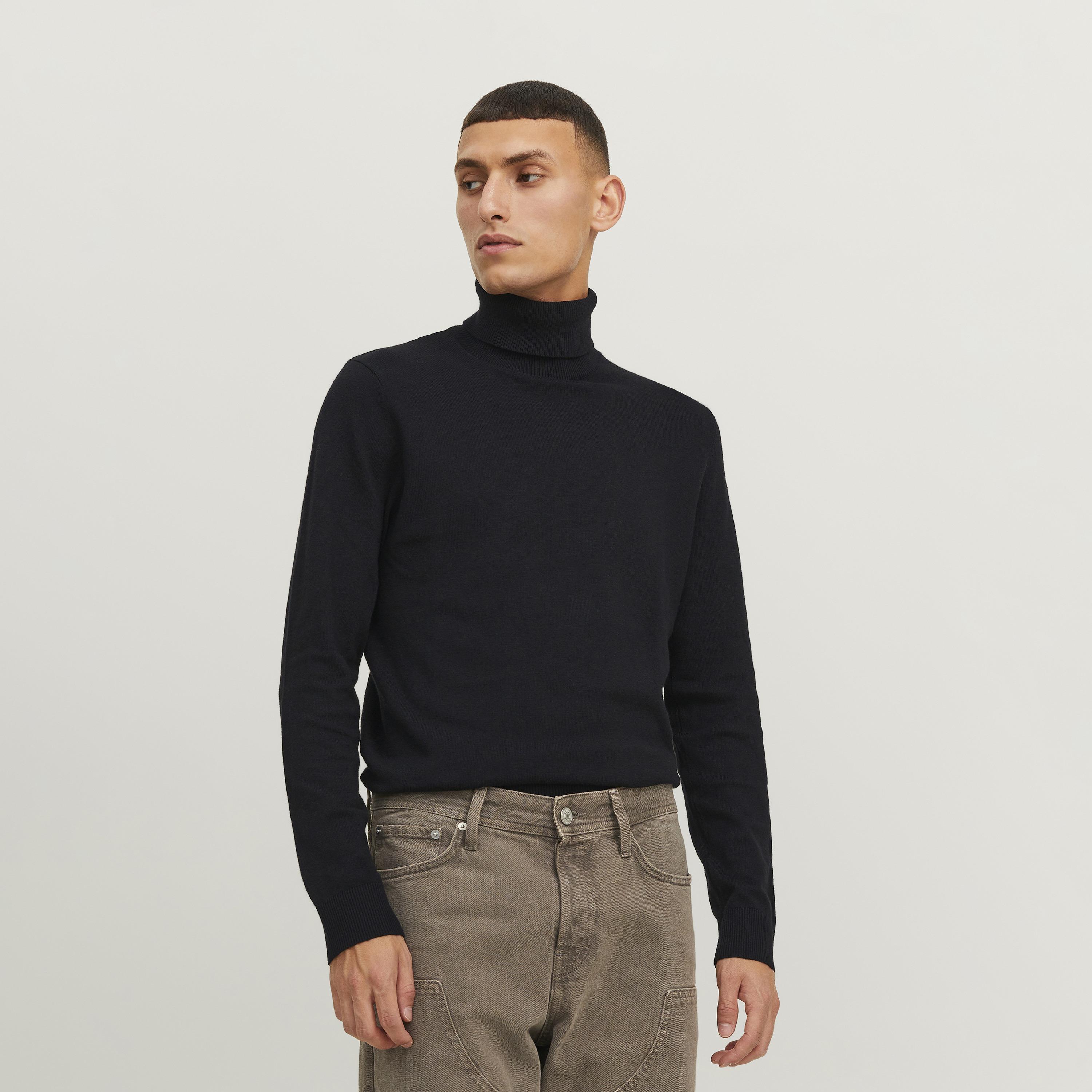 بلوفر رجالي سادة بياقة عالية (تيرتل نيك) وأكمام طويلة من جاك آند جونز-men-clothing-sweatersandpullovers-image-1