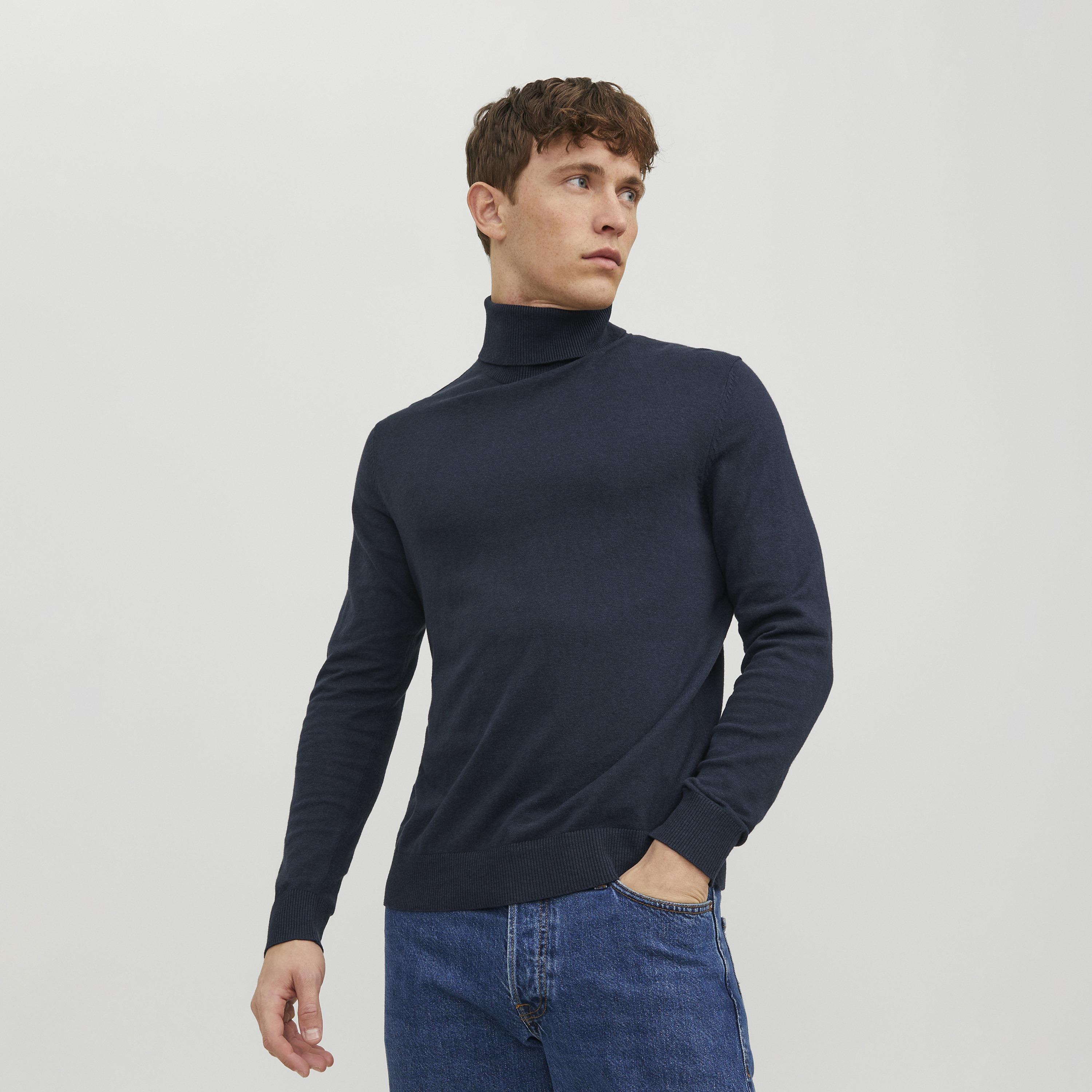 بلوفر رجالي سادة بياقة عالية (تيرتل نيك) وأكمام طويلة من جاك آند جونز-men-clothing-sweatersandpullovers-image-1