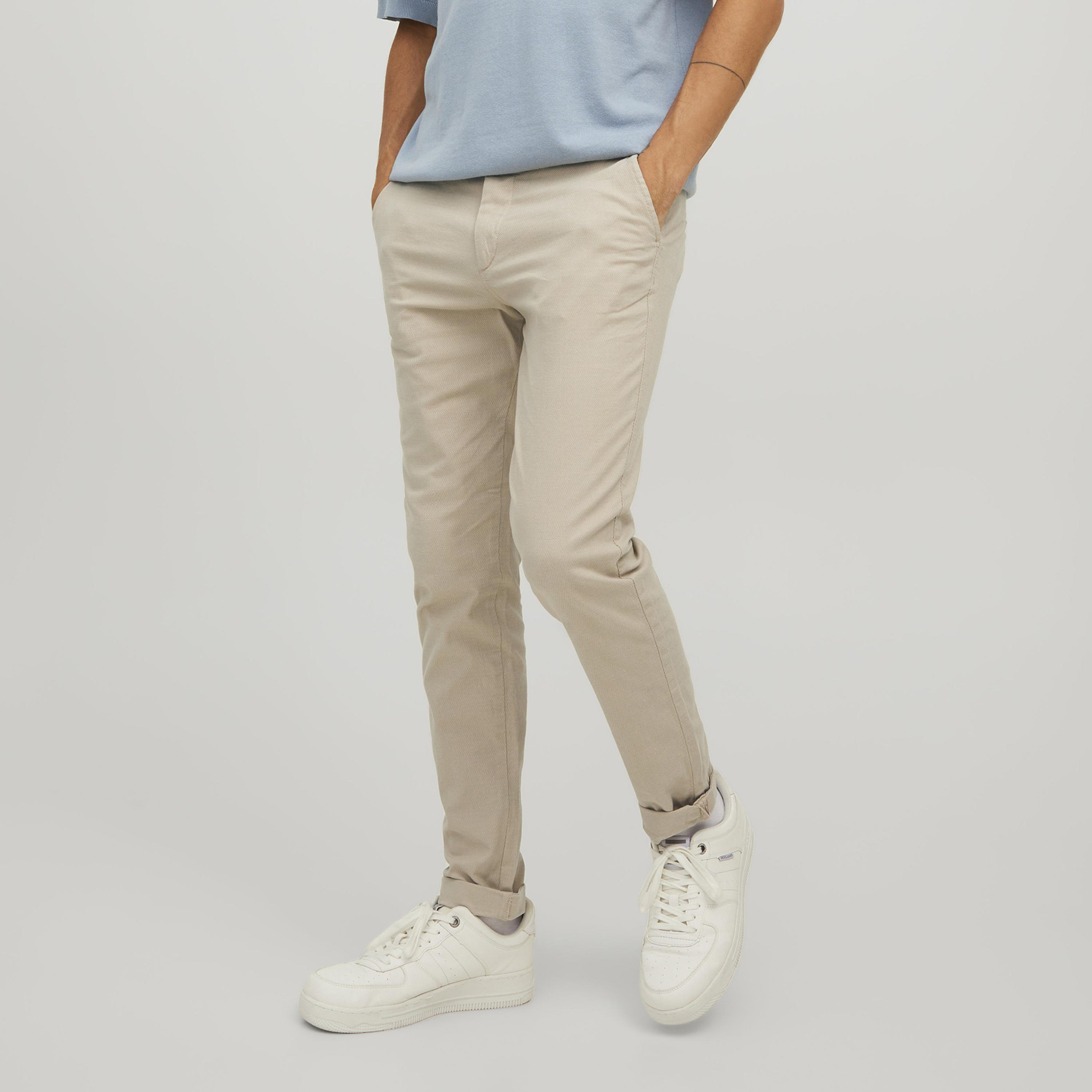 Jack & Jones Slim Fit Plain Mid-Rise Men's Chinos-men-clothing-bottoms-trousersandchinos-chinos-image-1