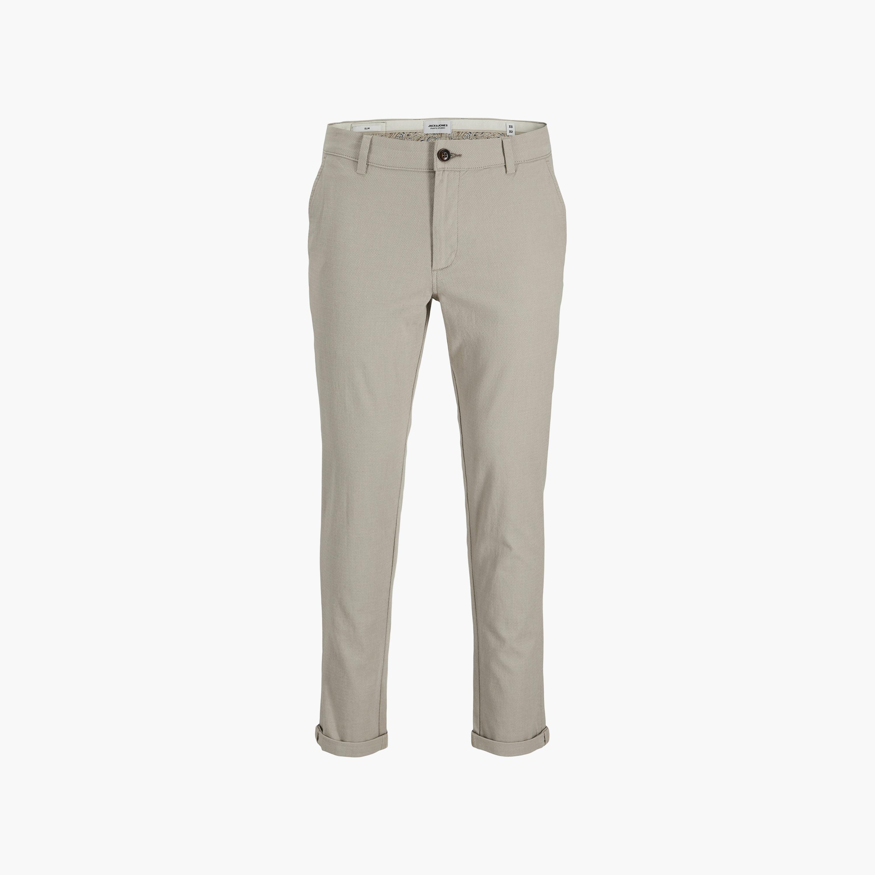 بنطال تشينو رجالي سادة بقصة ضيقة (سليم فيت) وخصر متوسط الارتفاع من جاك آند جونز-men-clothing-bottoms-trousersandchinos-chinos-image-6