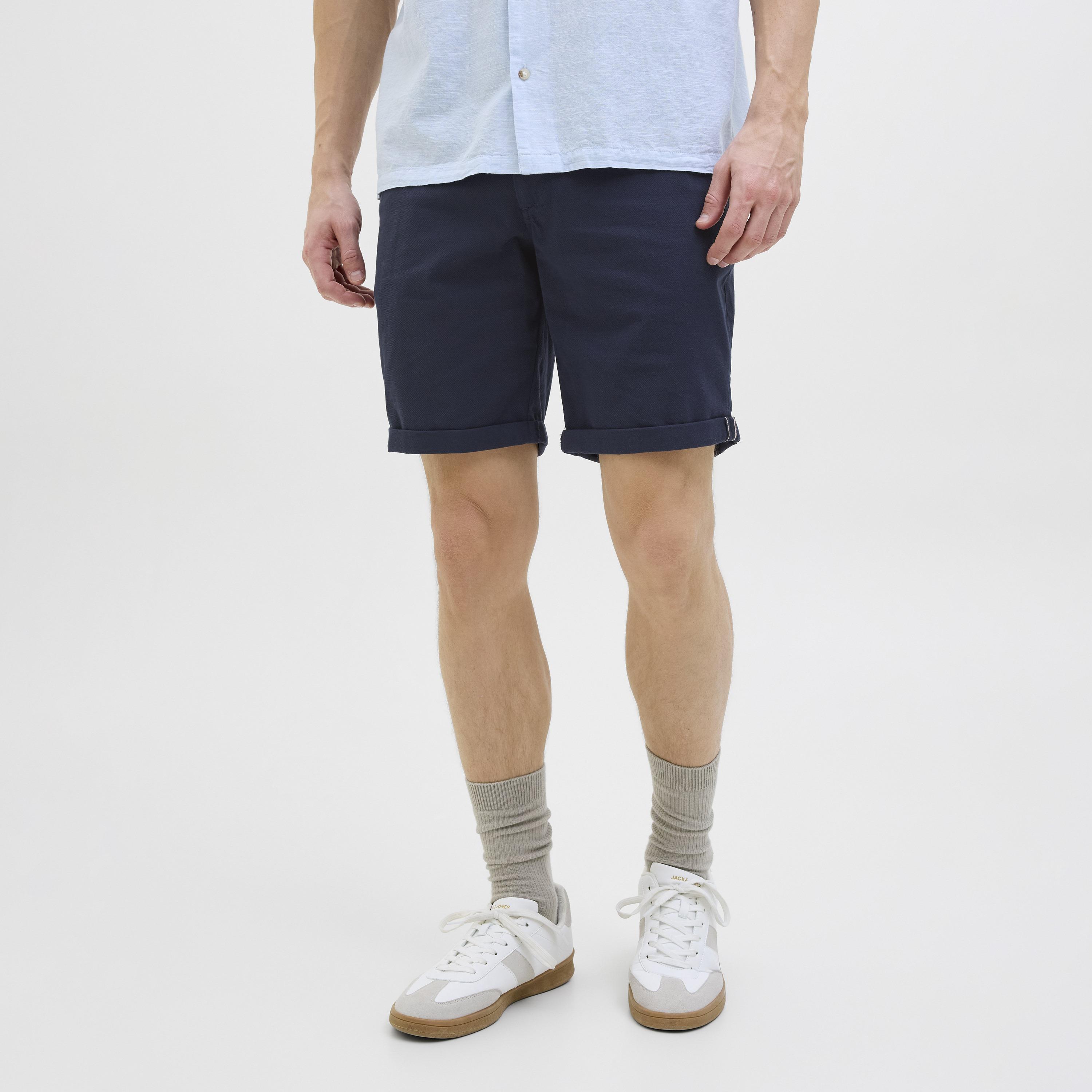 Jack & Jones Plain Mid-Rise Button and Zip Fly Men's Chino Shorts-men-clothing-bottoms-shorts-image-1