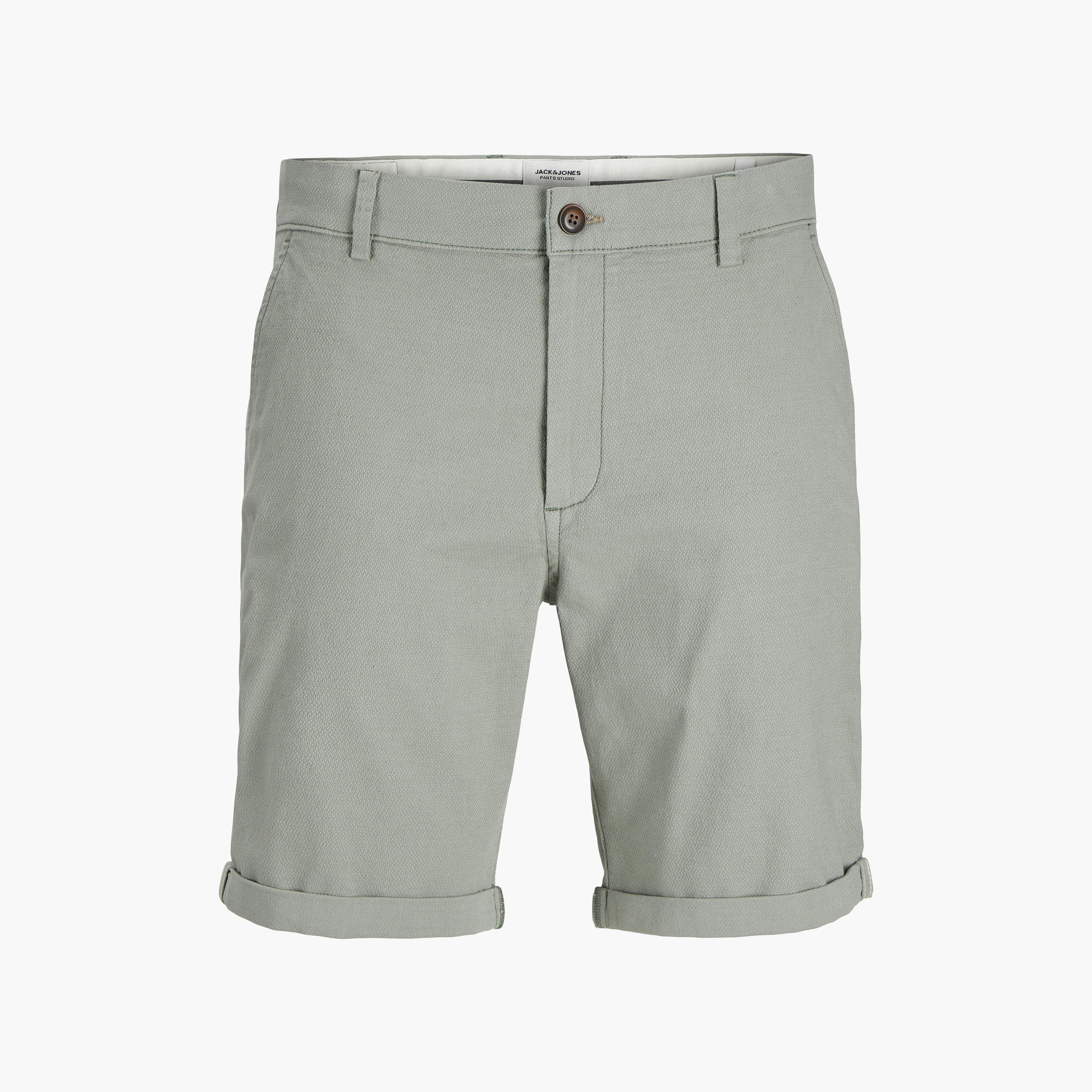 Jack & Jones Plain Mid-Rise Button and Zip Fly Men's Chino Shorts-men-clothing-bottoms-shorts-image-23