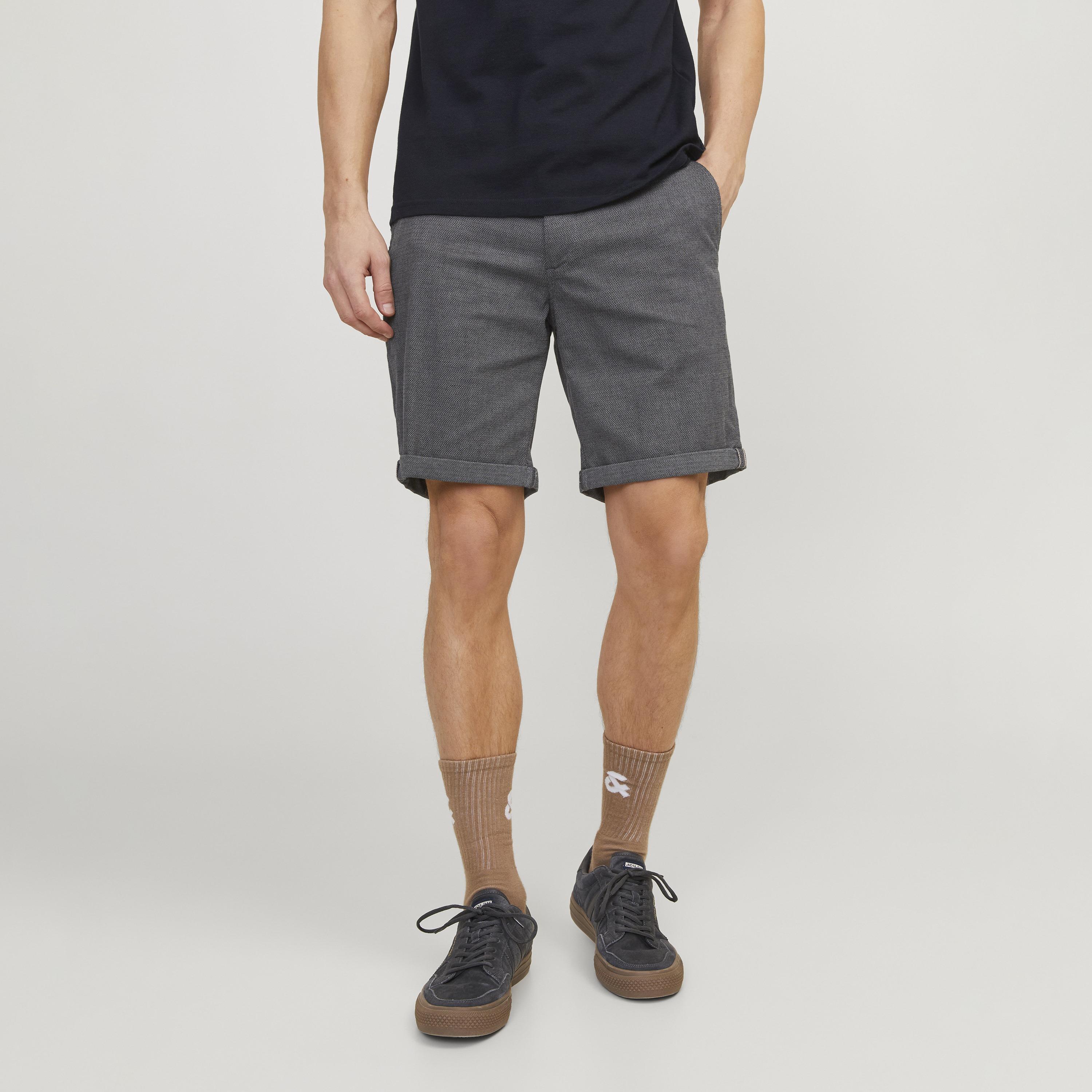 Jack & Jones Plain Mid-Rise Button and Zip Fly Men's Chino Shorts-men-clothing-bottoms-shorts-image-1