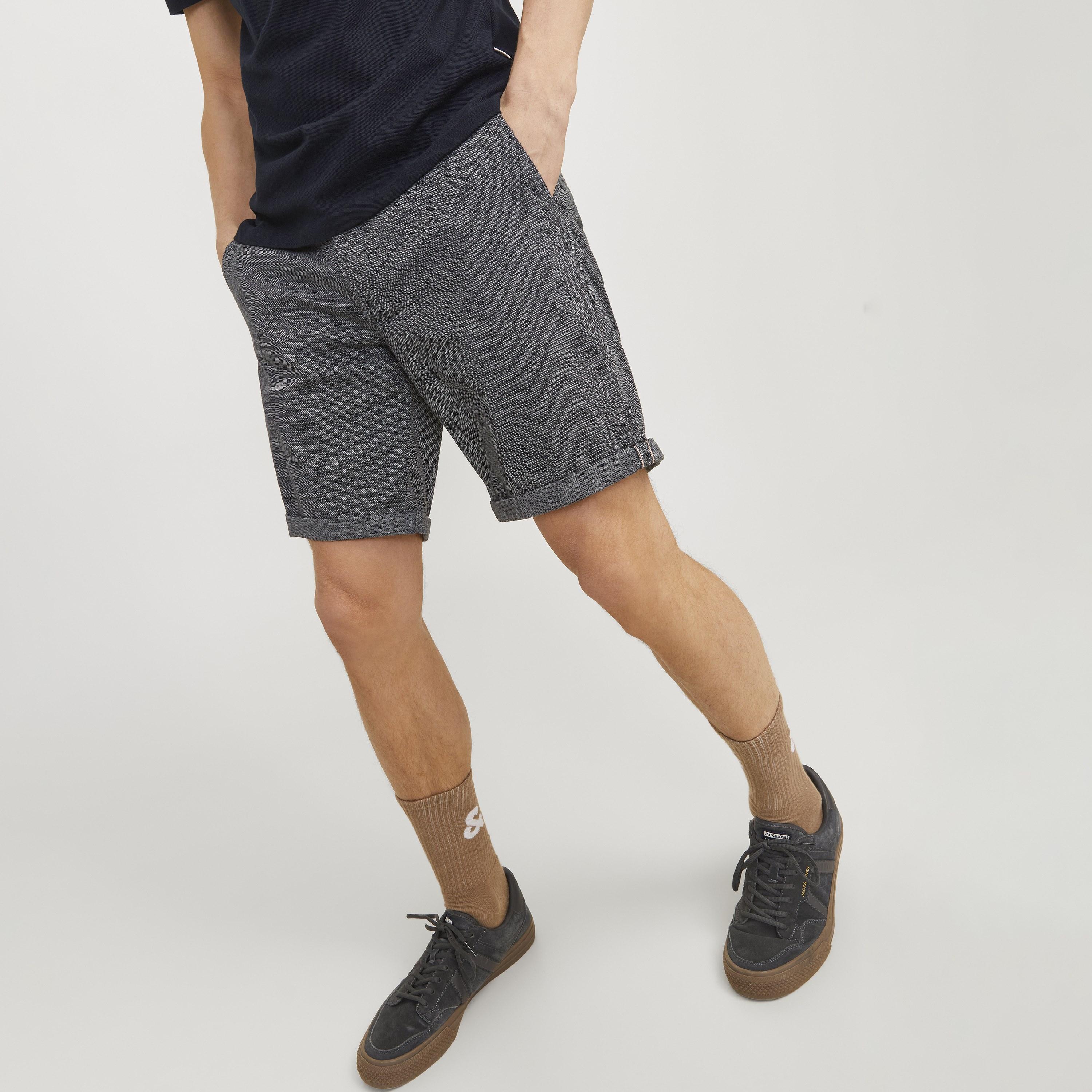 Jack & Jones Plain Mid-Rise Button and Zip Fly Men's Chino Shorts-men-clothing-bottoms-shorts-image-5