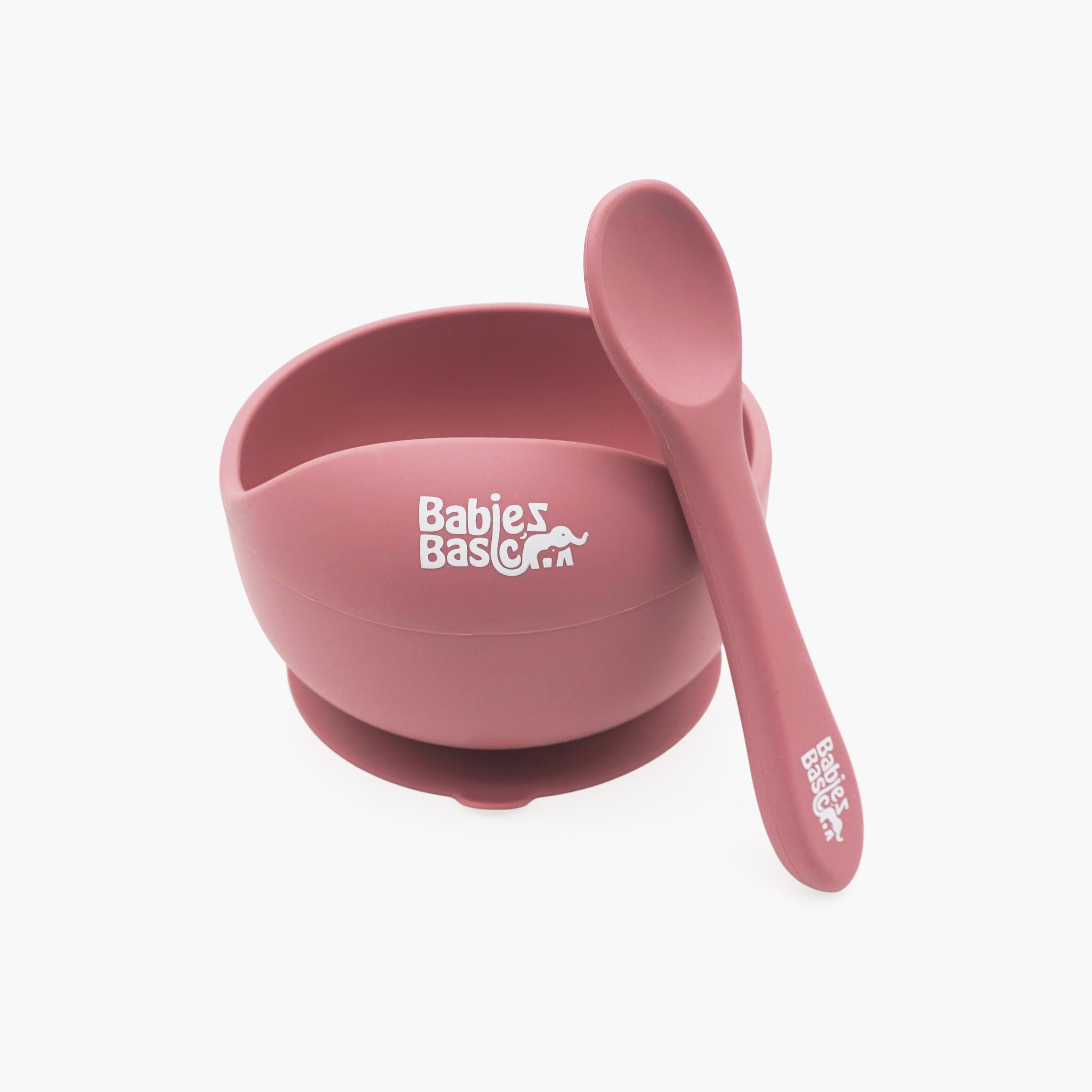 Babies Basic Silicone Suction Bowl and Silicone Spoon Set-baby-feeding-mealtimeessentials-image-1