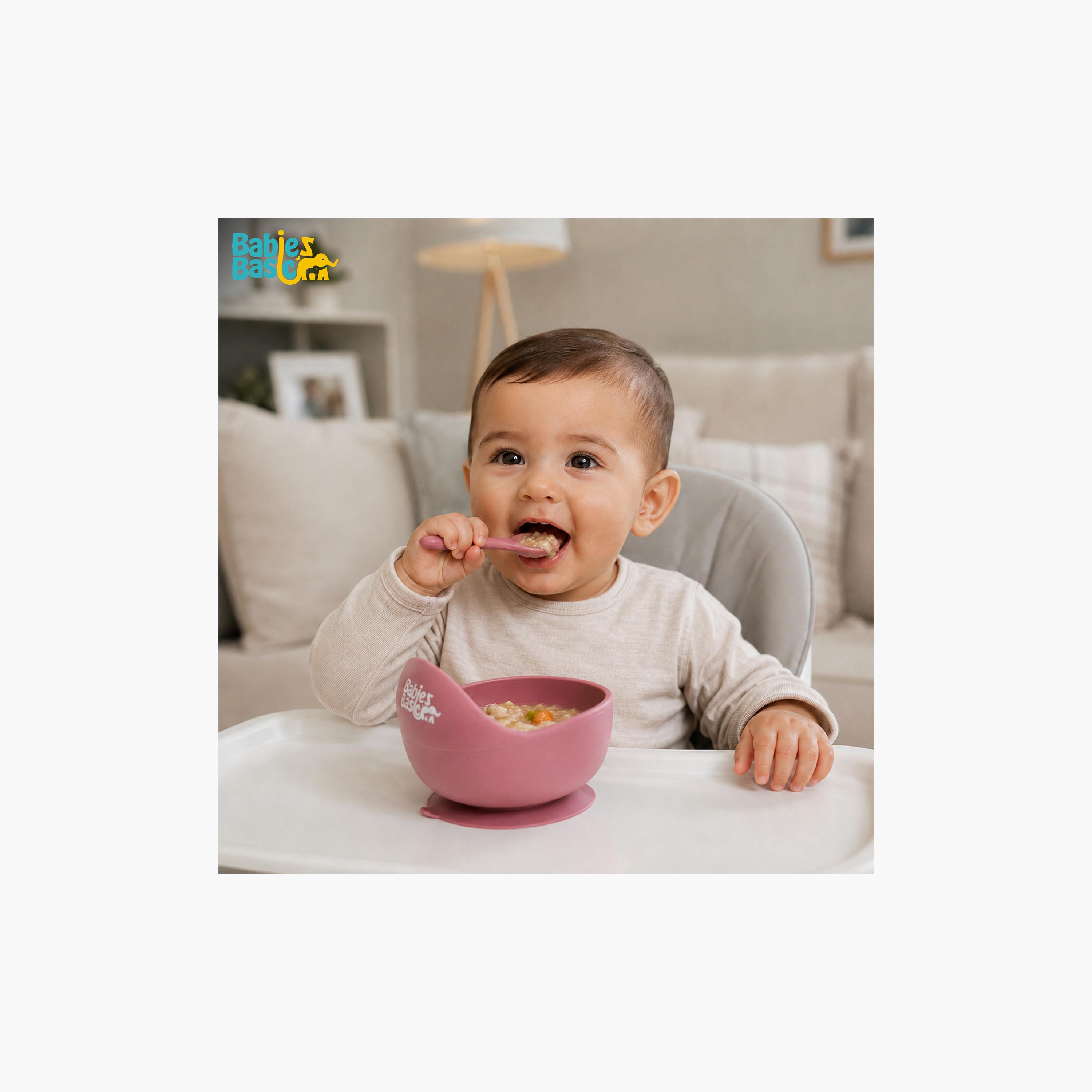Babies Basic Silicone Suction Bowl and Silicone Spoon Set-baby-feeding-mealtimeessentials-image-2