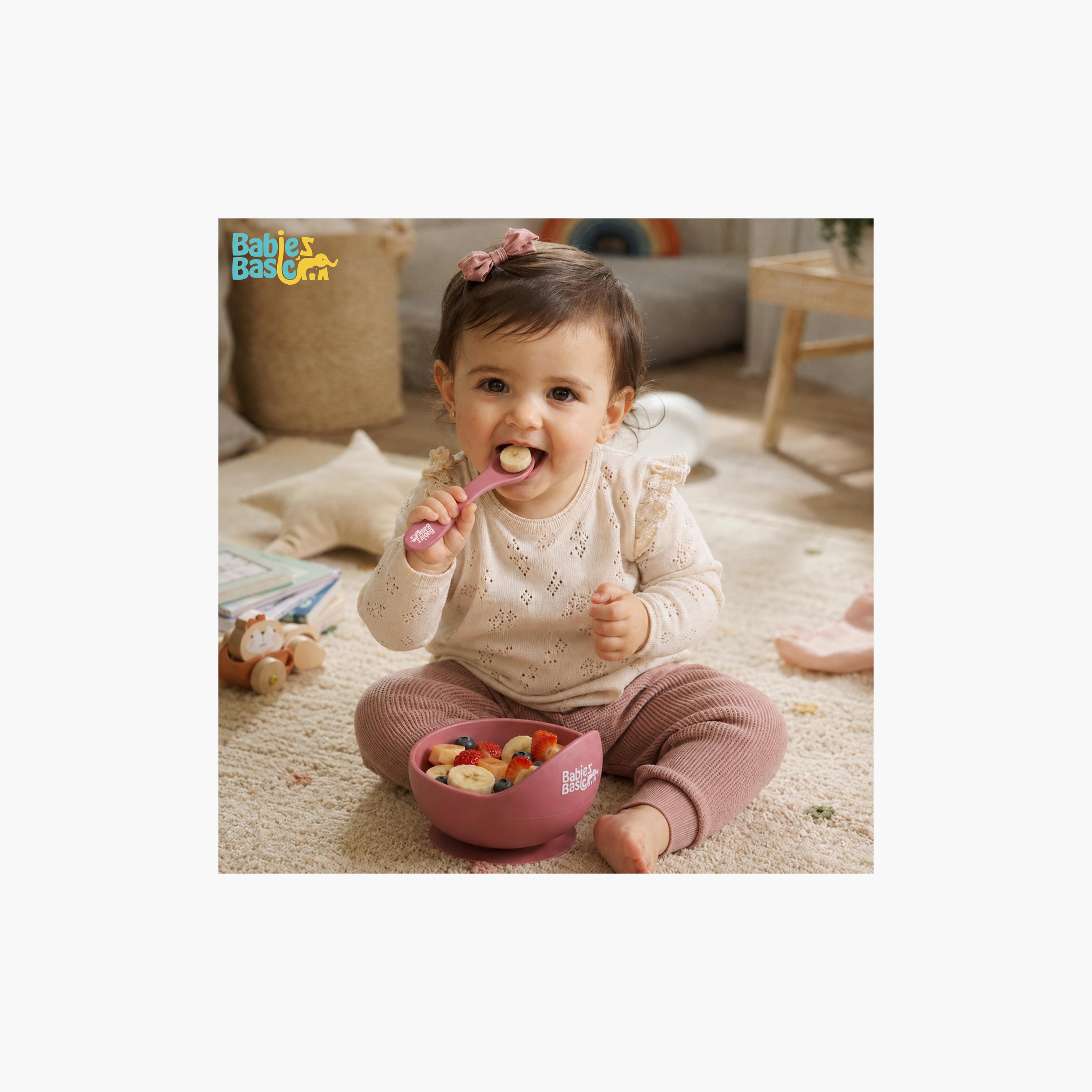 Babies Basic Silicone Suction Bowl and Silicone Spoon Set-baby-feeding-mealtimeessentials-image-3