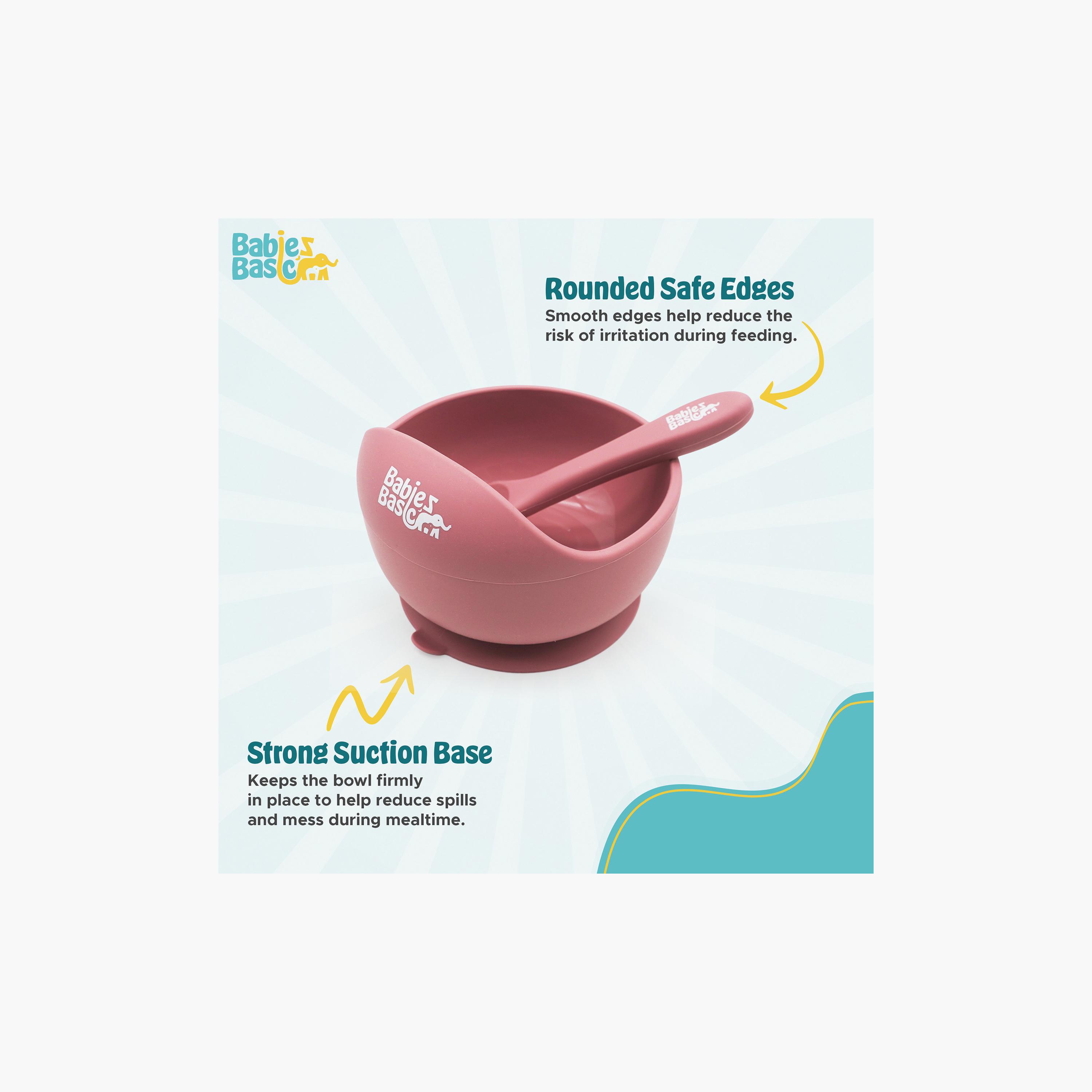 Babies Basic Silicone Suction Bowl and Silicone Spoon Set-baby-feeding-mealtimeessentials-image-5