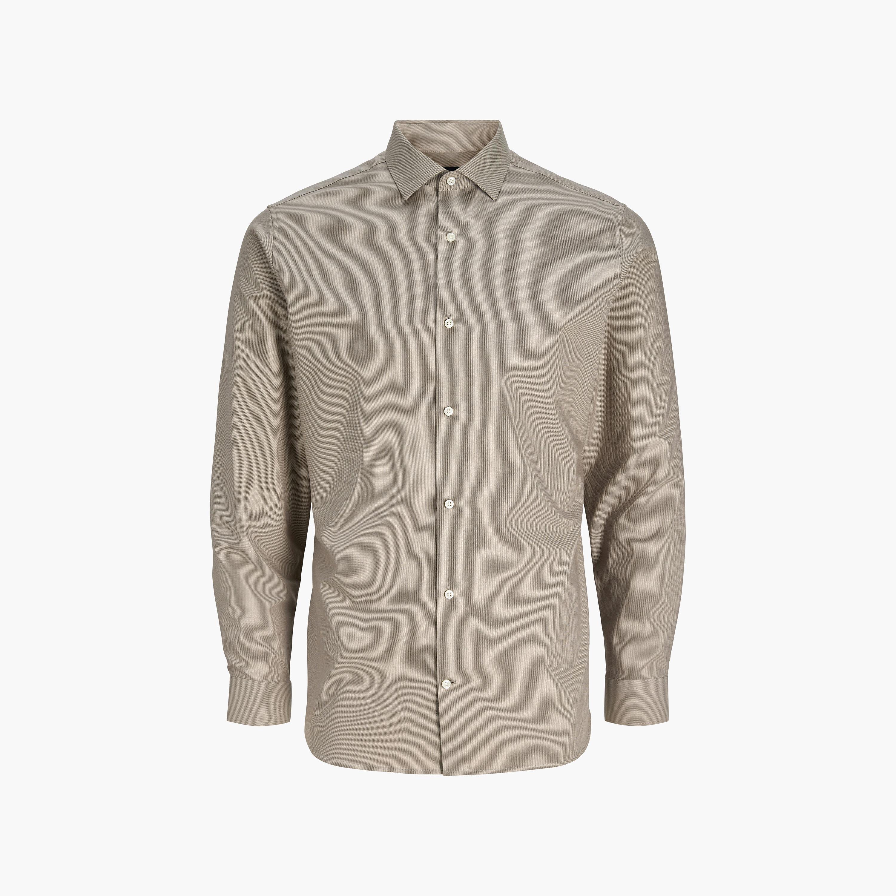 Jack & Jones Slim Fit Plain Spread Collar Long Sleeves Men's Shirt-men-clothing-shirts-image-5