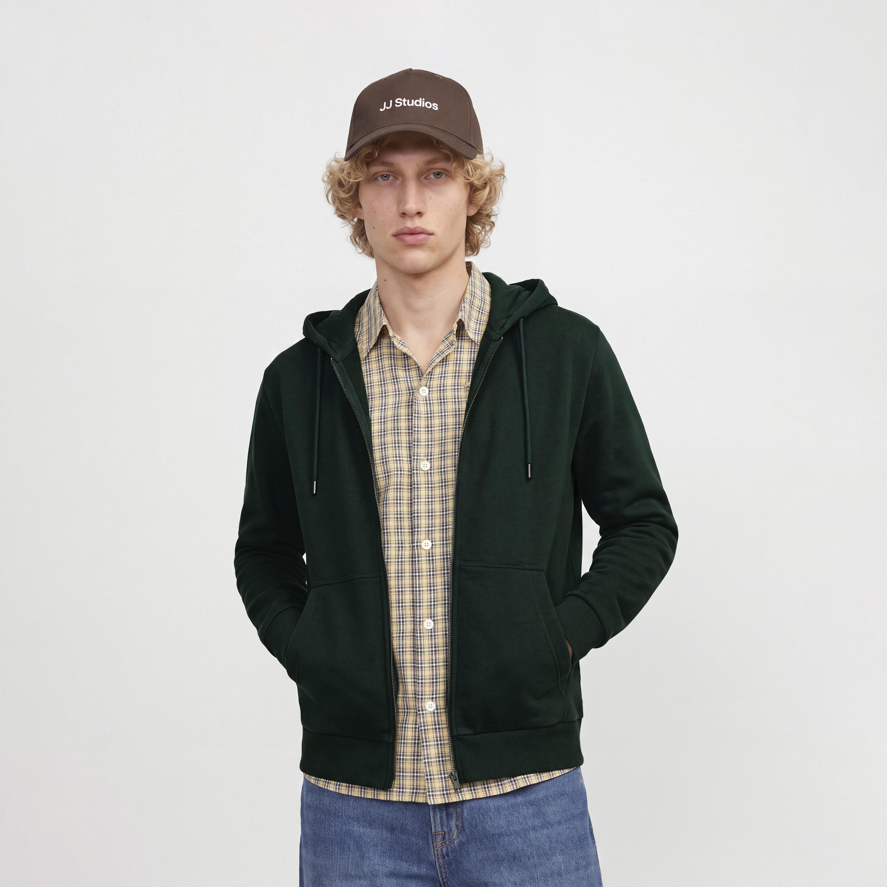 Jack & Jones Plain Long Sleeves Men's Zip Through Hoodie-men-winterwear-hoodiesandsweatshirts-image-9