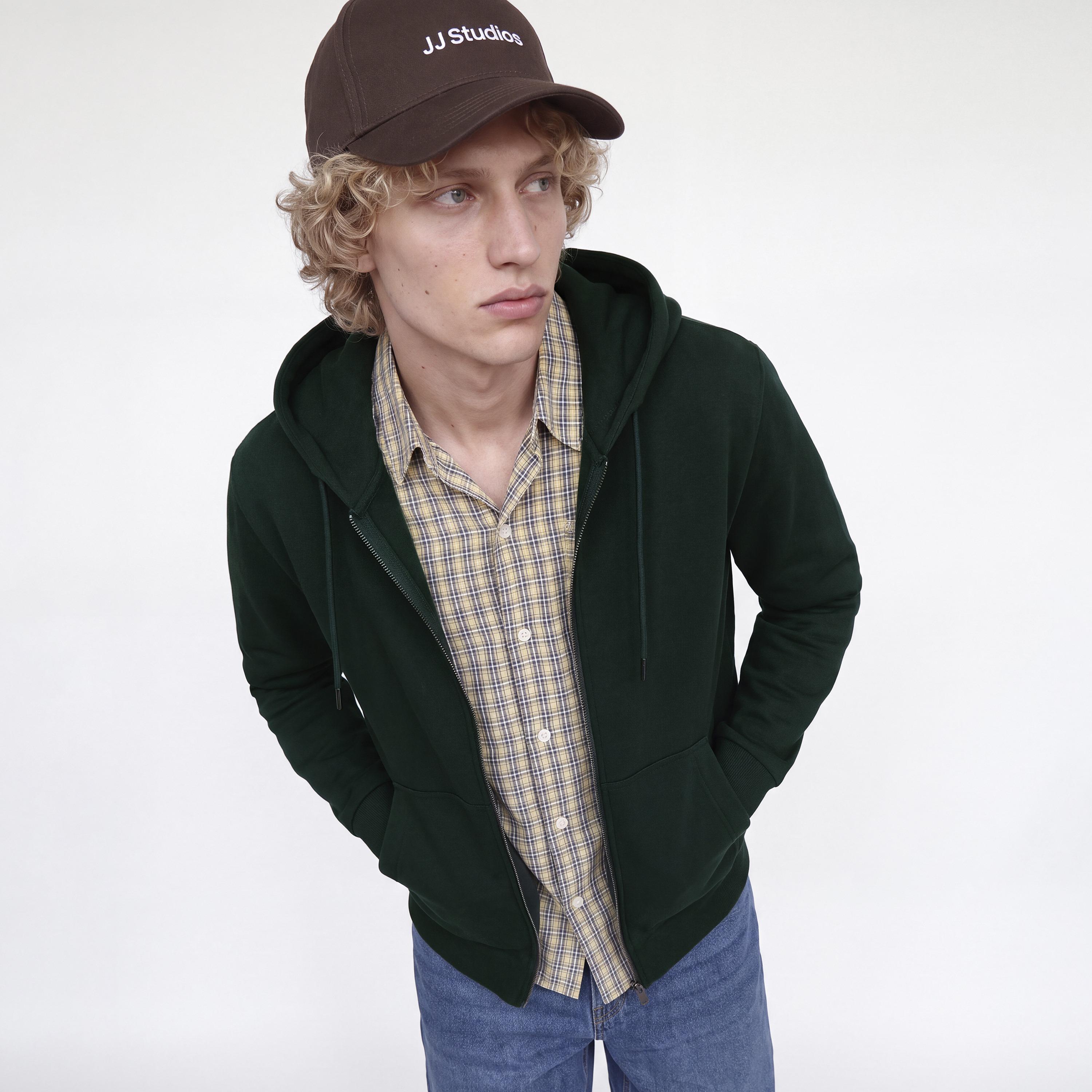 Jack & Jones Plain Long Sleeves Men's Zip Through Hoodie-men-winterwear-hoodiesandsweatshirts-image-12