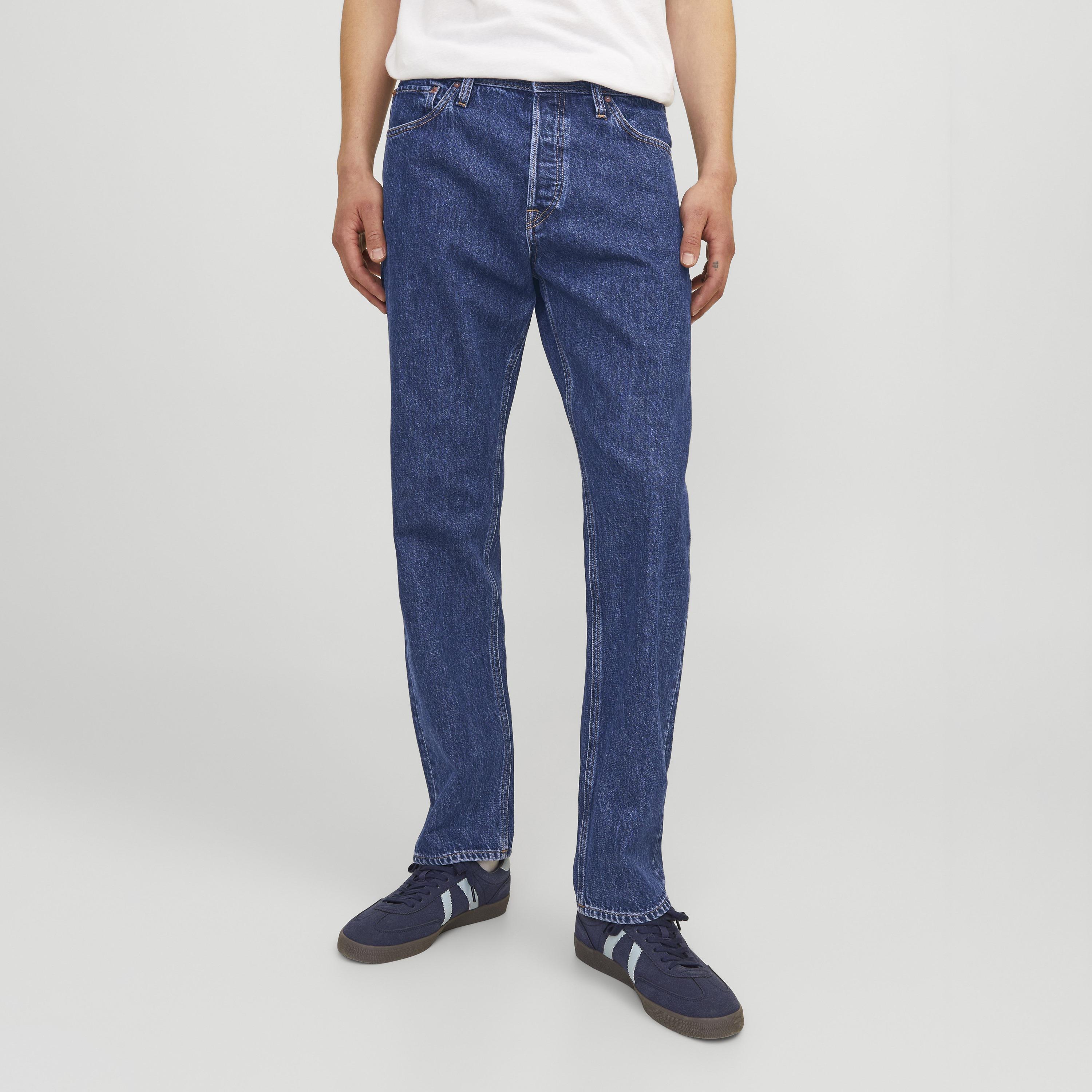 Jack & Jones Relaxed Fit Dark Washed Mid-Rise Men's Jeans-men-clothing-bottoms-jeans-image-1