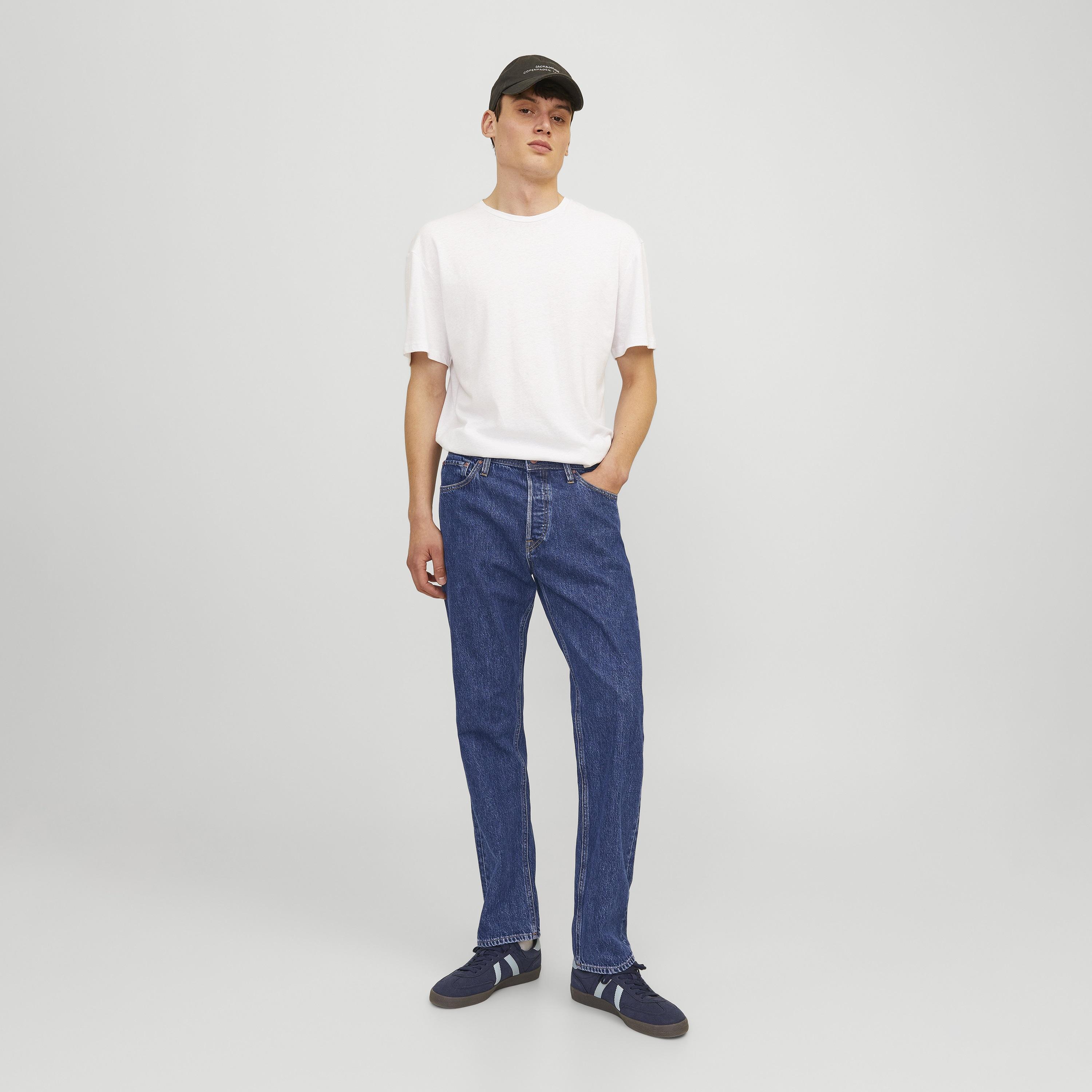 Jack & Jones Relaxed Fit Dark Washed Mid-Rise Men's Jeans-men-clothing-bottoms-jeans-image-2