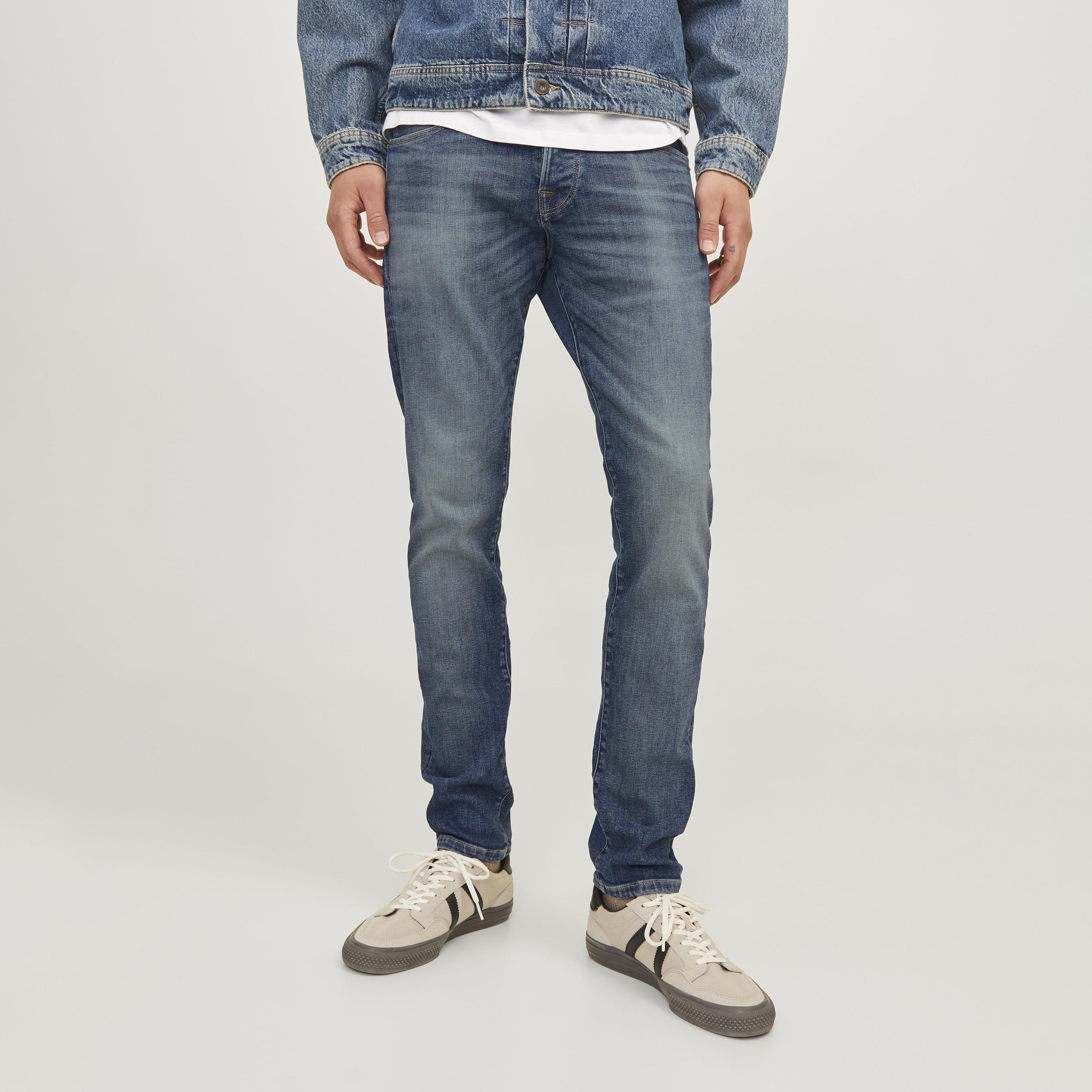 Jack & Jones Slim Fit Mid Washed Mid-Rise Men's Jeans-men-clothing-bottoms-jeans-image-1