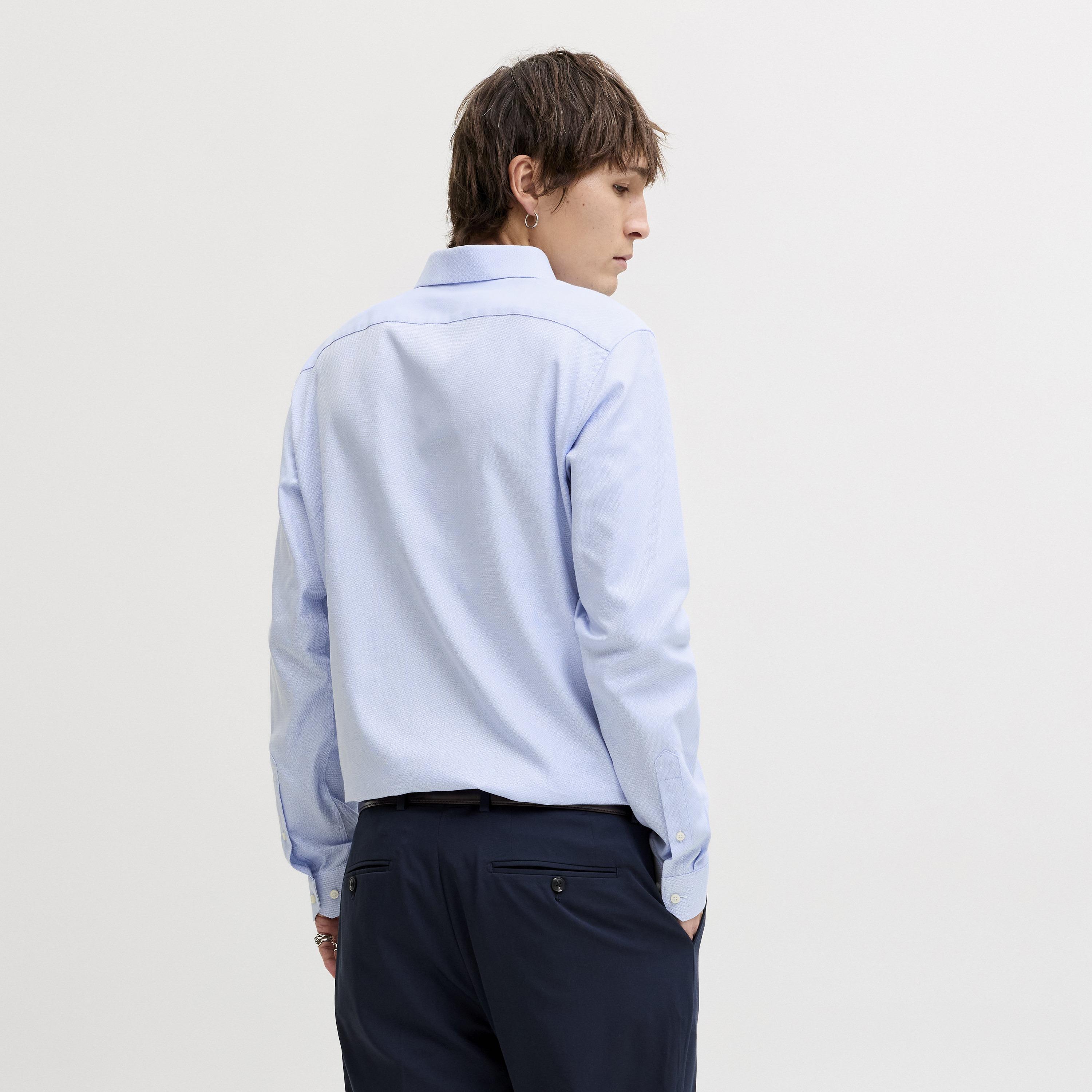 Jack & Jones Slim Fit Textured Spread Collar Long Sleeves Men's Shirt-men-clothing-shirts-image-4