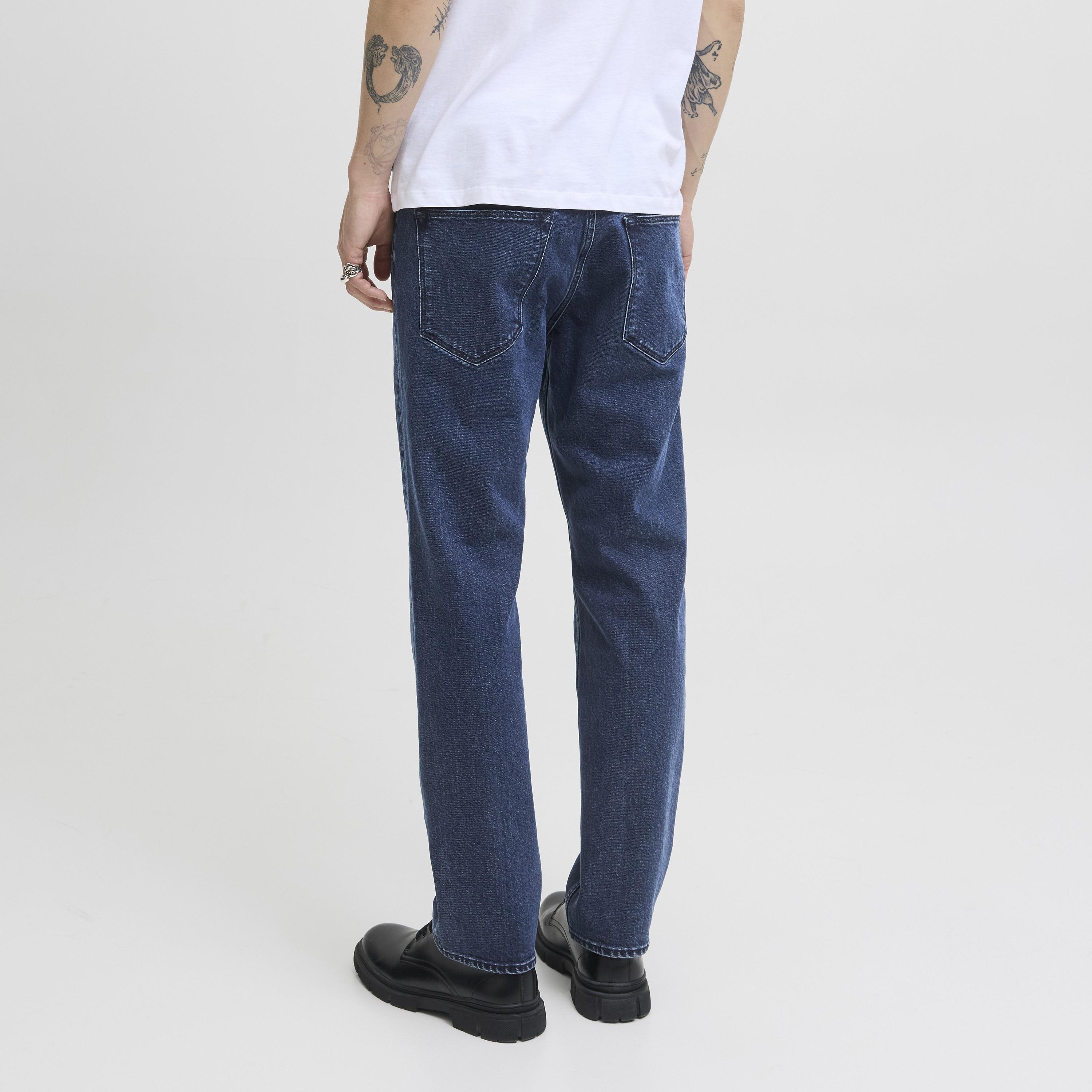 Jack & Jones Regular Fit Dark Washed Mid-Rise Men's Jeans-men-clothing-bottoms-jeans-image-4