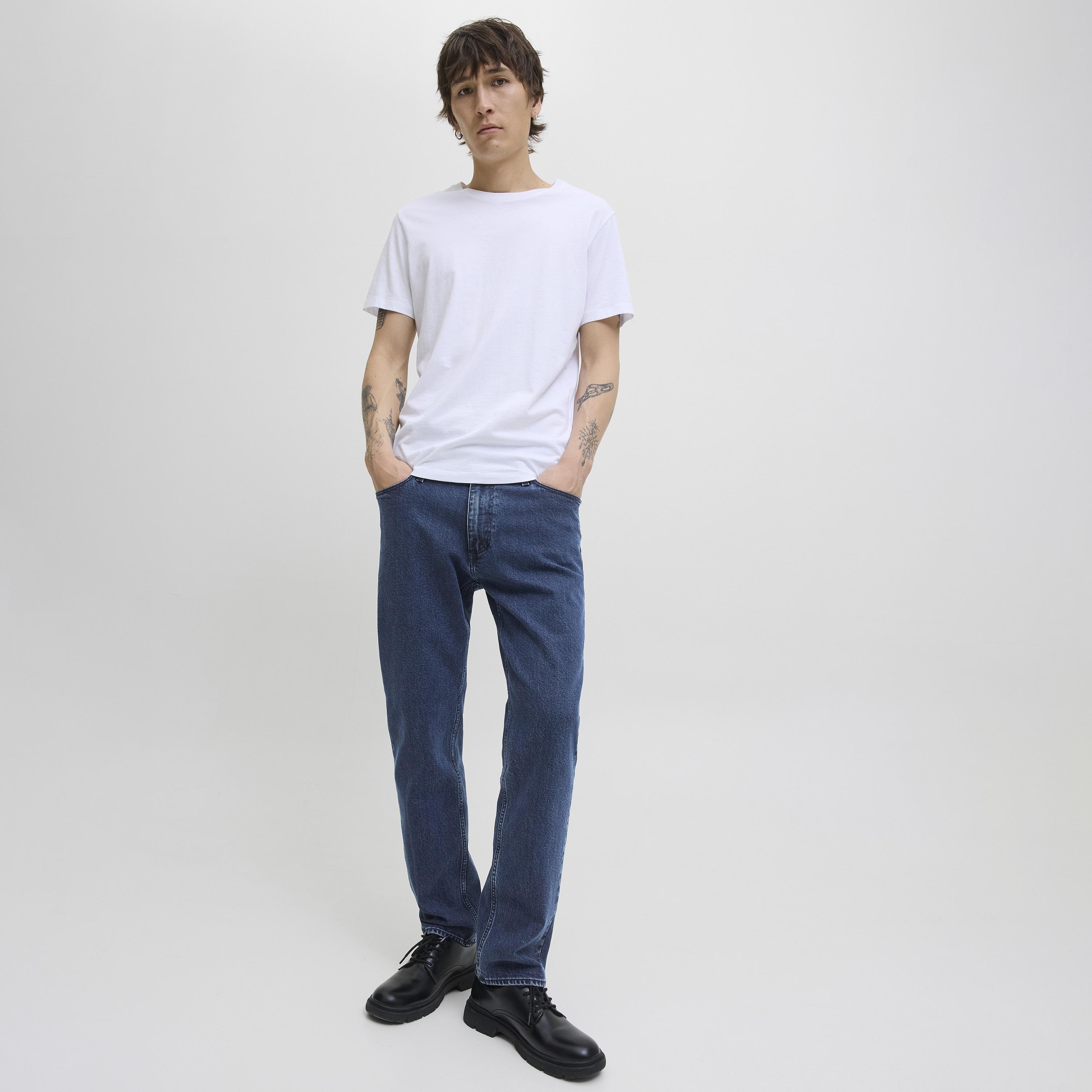 Jack & Jones Regular Fit Dark Washed Mid-Rise Men's Jeans-men-clothing-bottoms-jeans-image-6