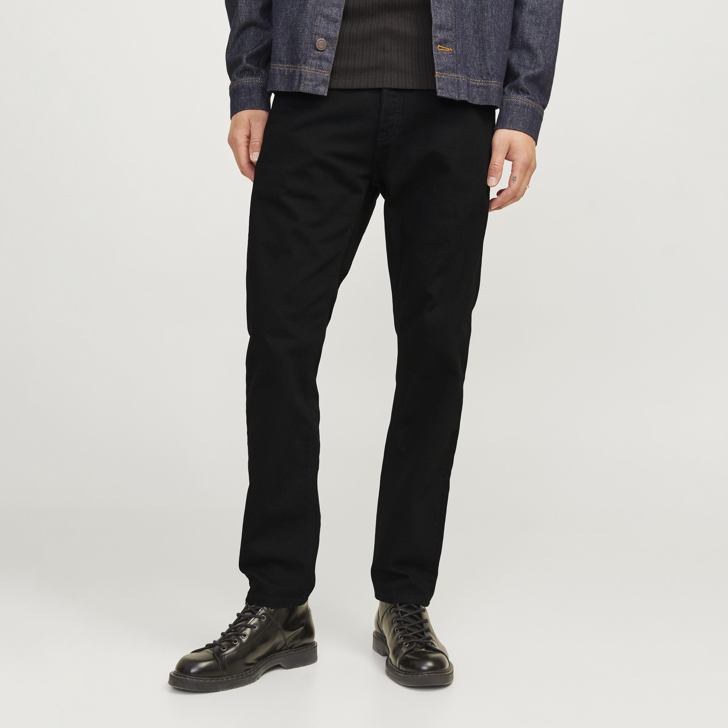 Jack & Jones Tapered Fit Solid Washed Mid-Rise Men's Jeans-men-clothing-bottoms-jeans-image-1