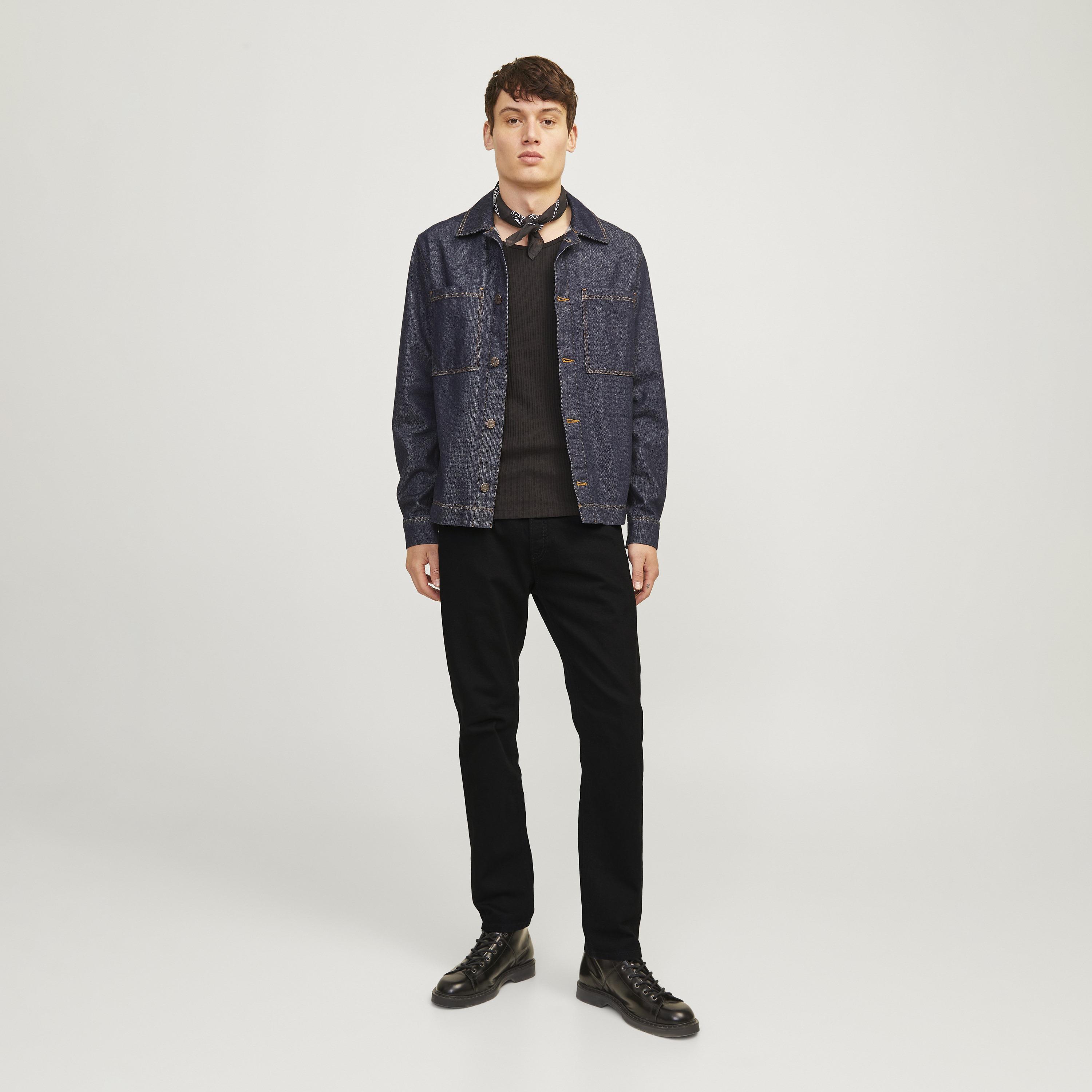 Jack & Jones Tapered Fit Solid Washed Mid-Rise Men's Jeans-men-clothing-bottoms-jeans-image-2