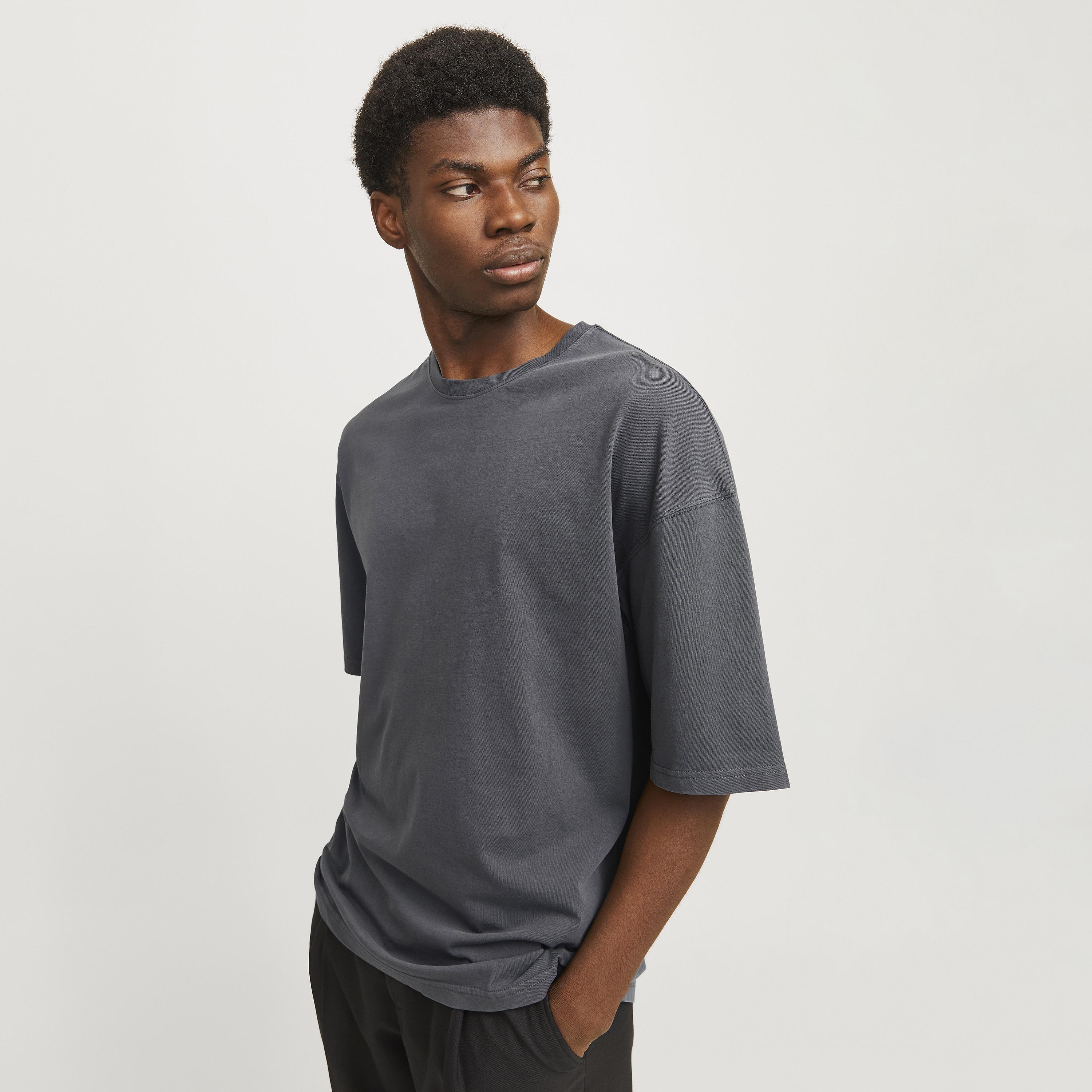 Jack & Jones Plain Round Neck Short Sleeves Men's T-Shirt-men-clothing-tshirtsandpolos-tshirts-image-3