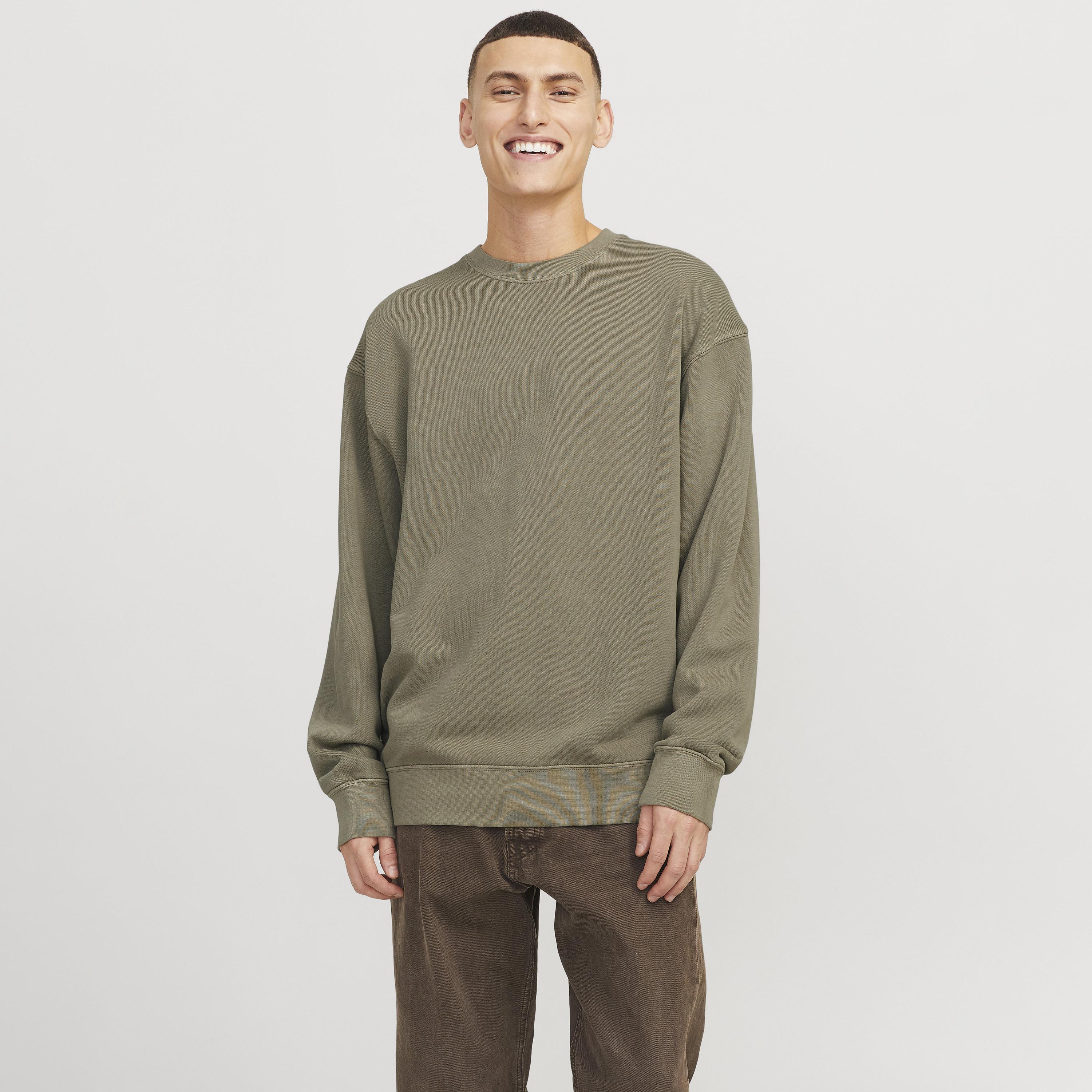 Jack & Jones Plain Crew Neck Long Sleeves Men's Sweatshirt-men-winterwear-hoodiesandsweatshirts-image-1