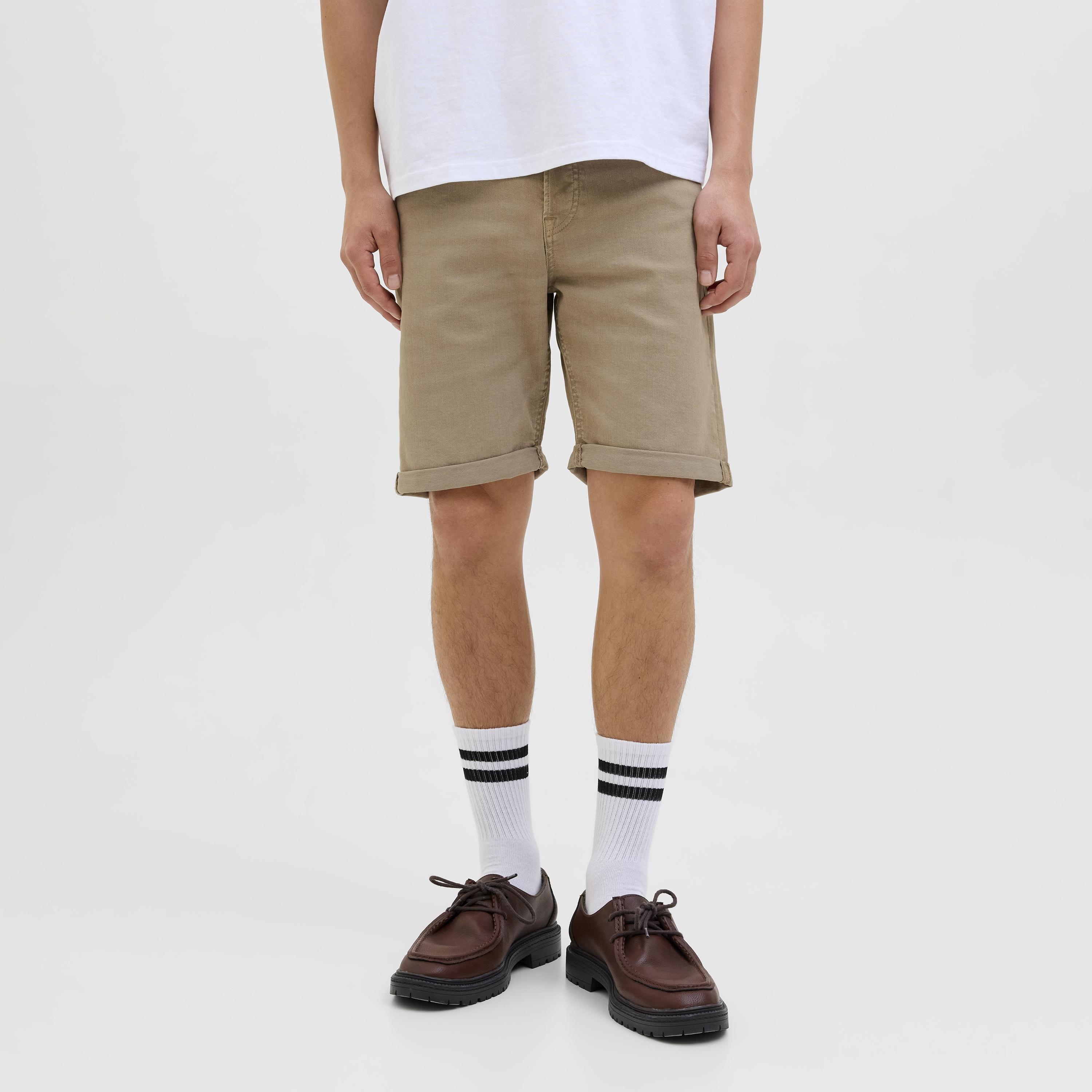 Jack & Jones Plain Mid-Rise Button and Zip Fly Men's Denim Shorts-men-clothing-bottoms-shorts-image-8
