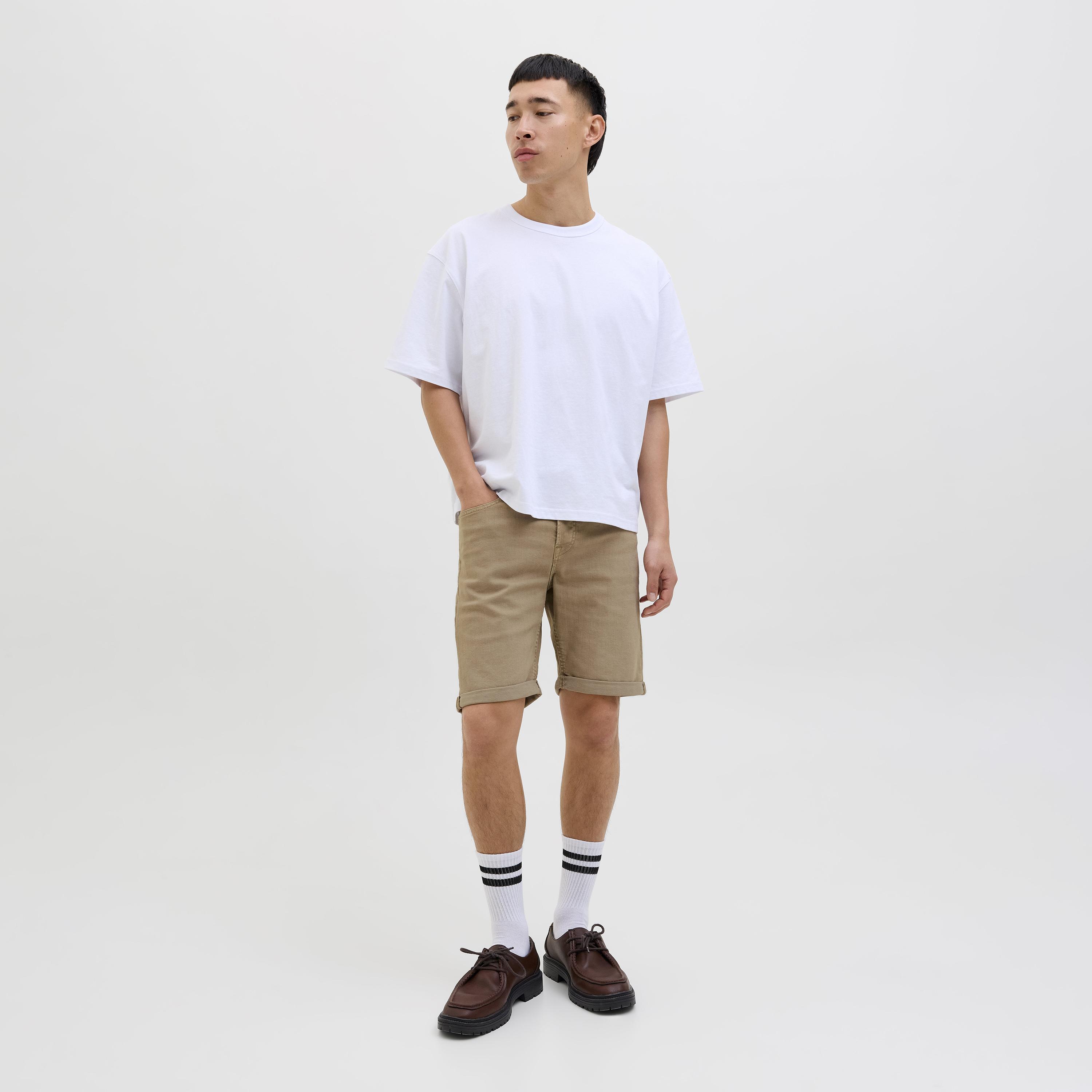 Jack & Jones Plain Mid-Rise Button and Zip Fly Men's Denim Shorts-men-clothing-bottoms-shorts-image-9