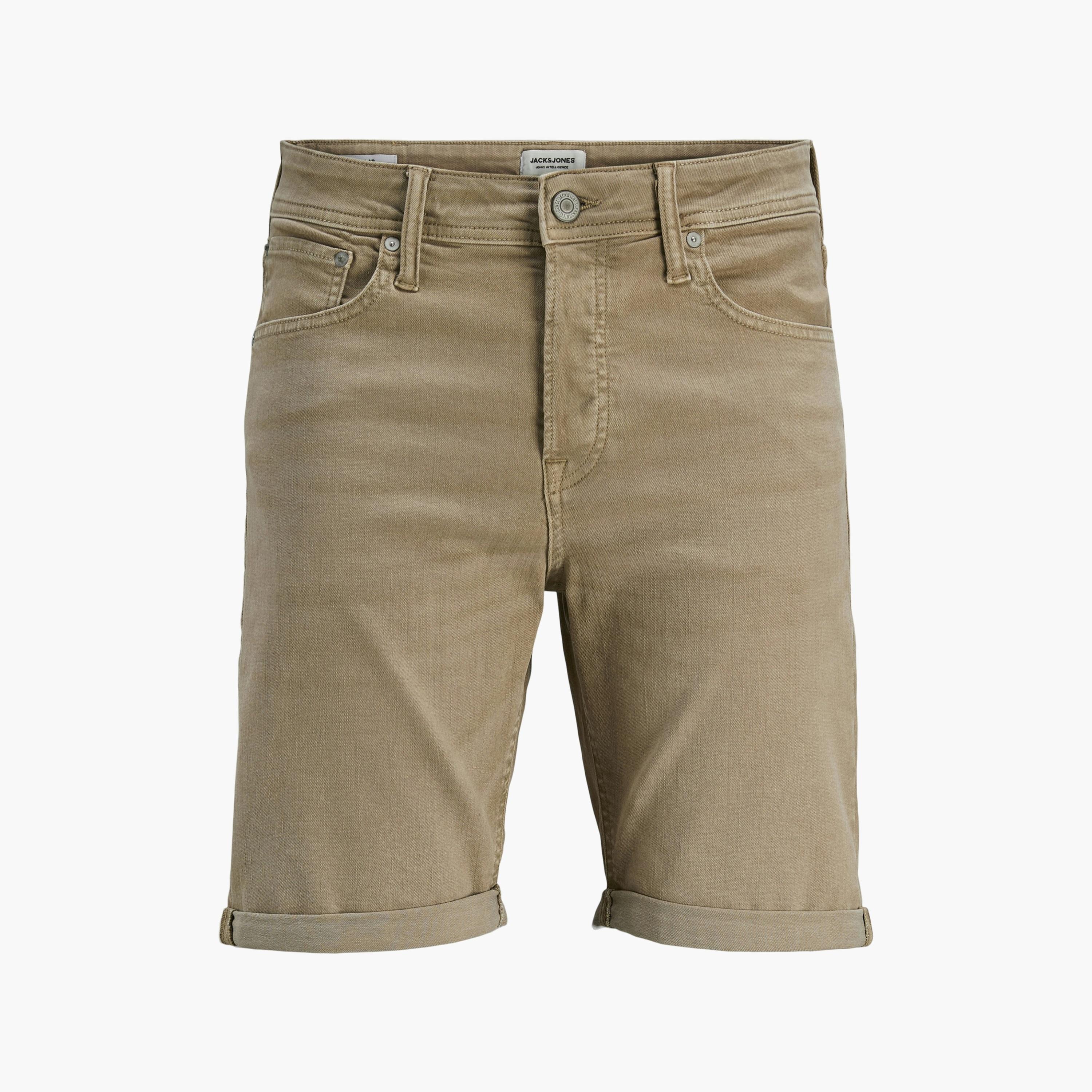 Jack & Jones Plain Mid-Rise Button and Zip Fly Men's Denim Shorts-men-clothing-bottoms-shorts-image-12