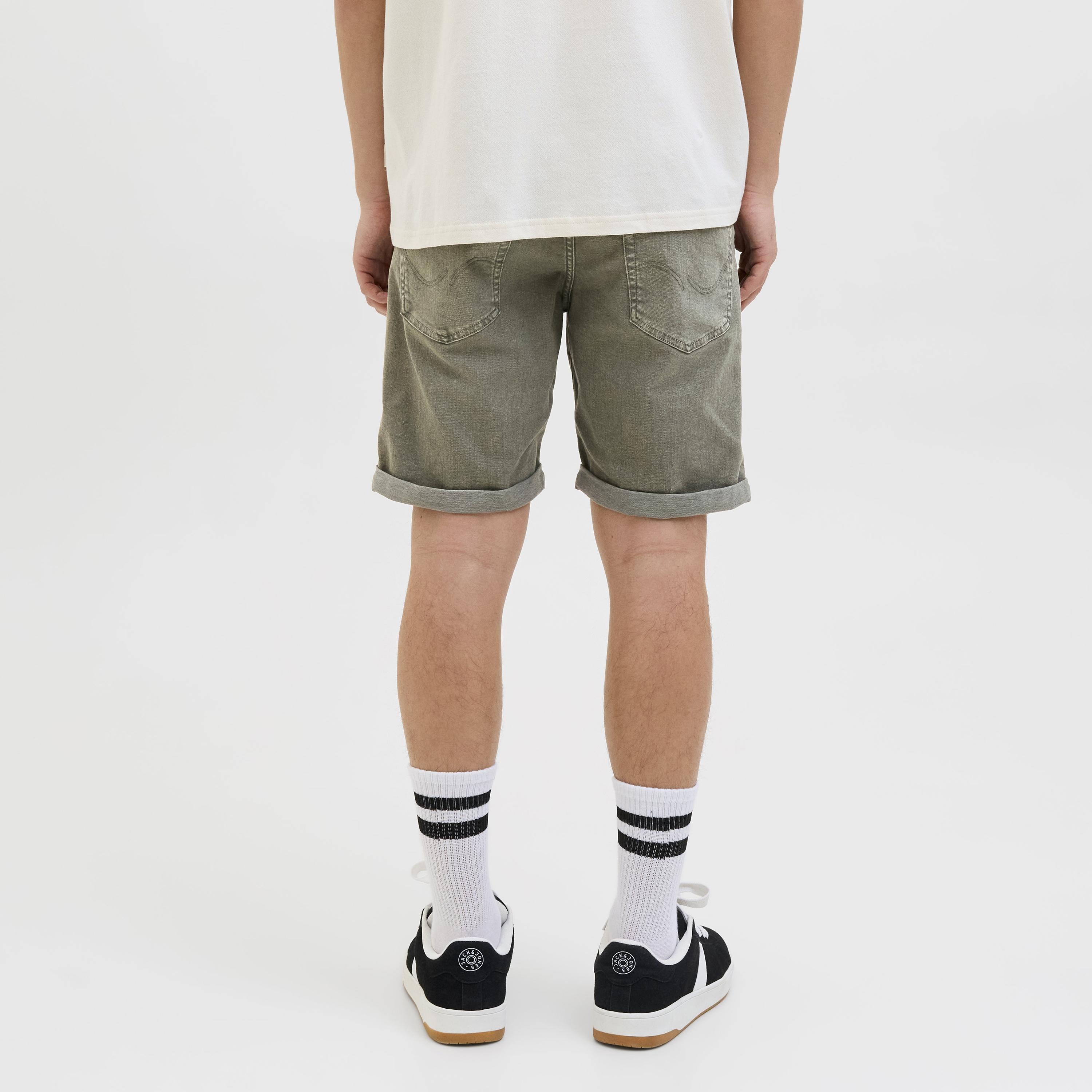 Jack & Jones Plain Mid-Rise Button and Zip Fly Men's Denim Shorts-men-clothing-bottoms-shorts-image-4