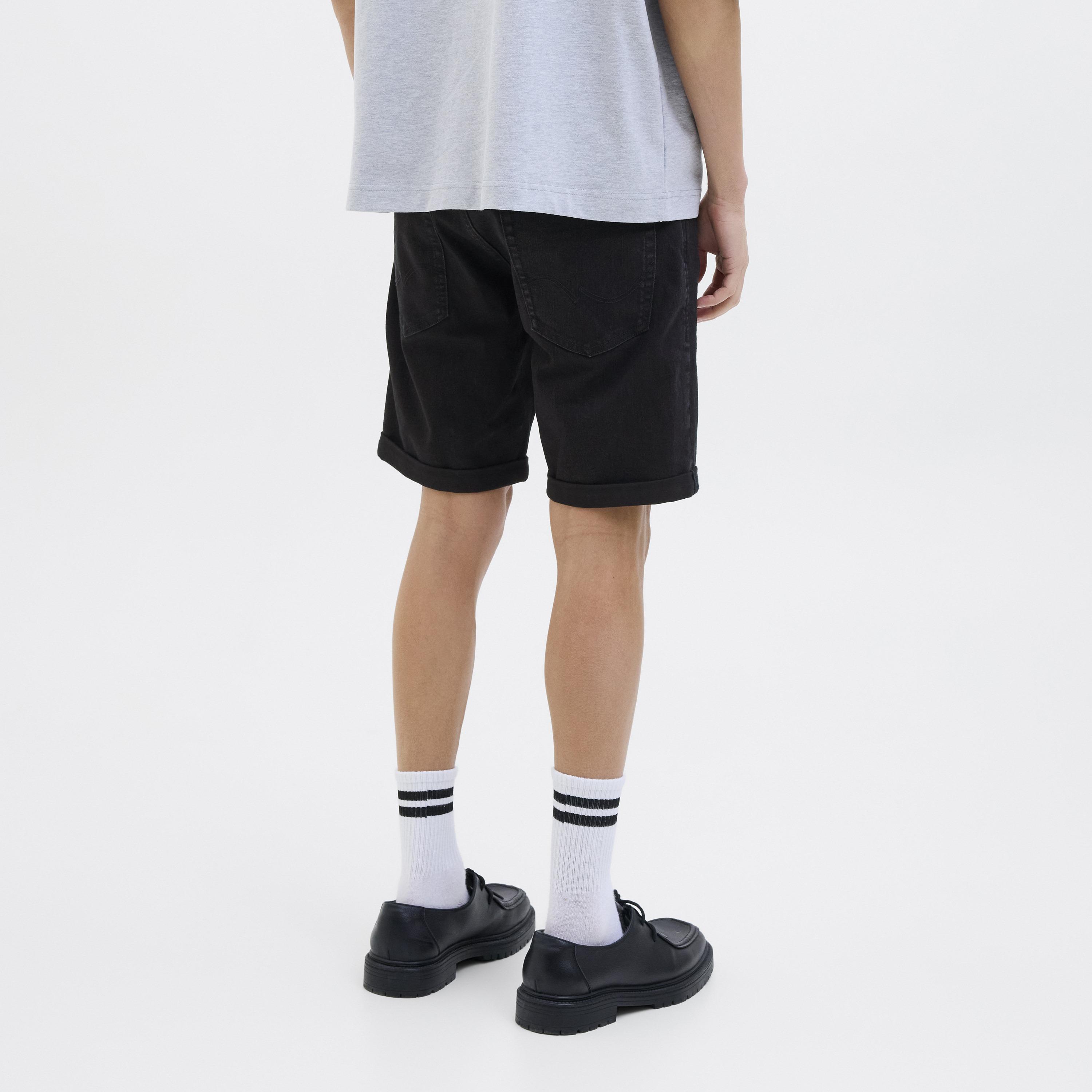 Jack & Jones Plain Mid-Rise Button and Zip Fly Men's Denim Shorts-men-clothing-bottoms-shorts-image-4