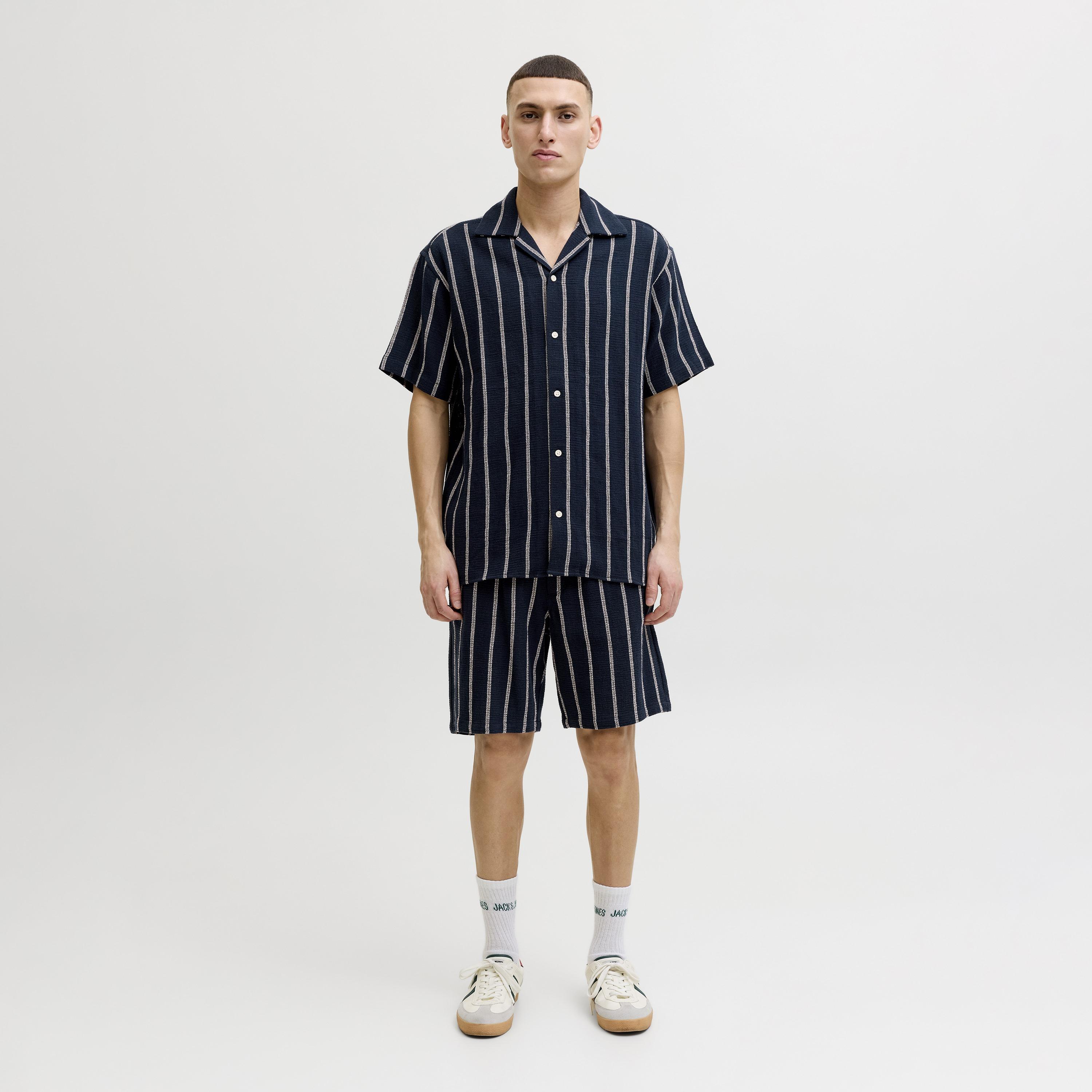 Jack & Jones Regular Fit Striped Resort Collar Short Sleeves Men's Shirt-men-clothing-shirts-image-9