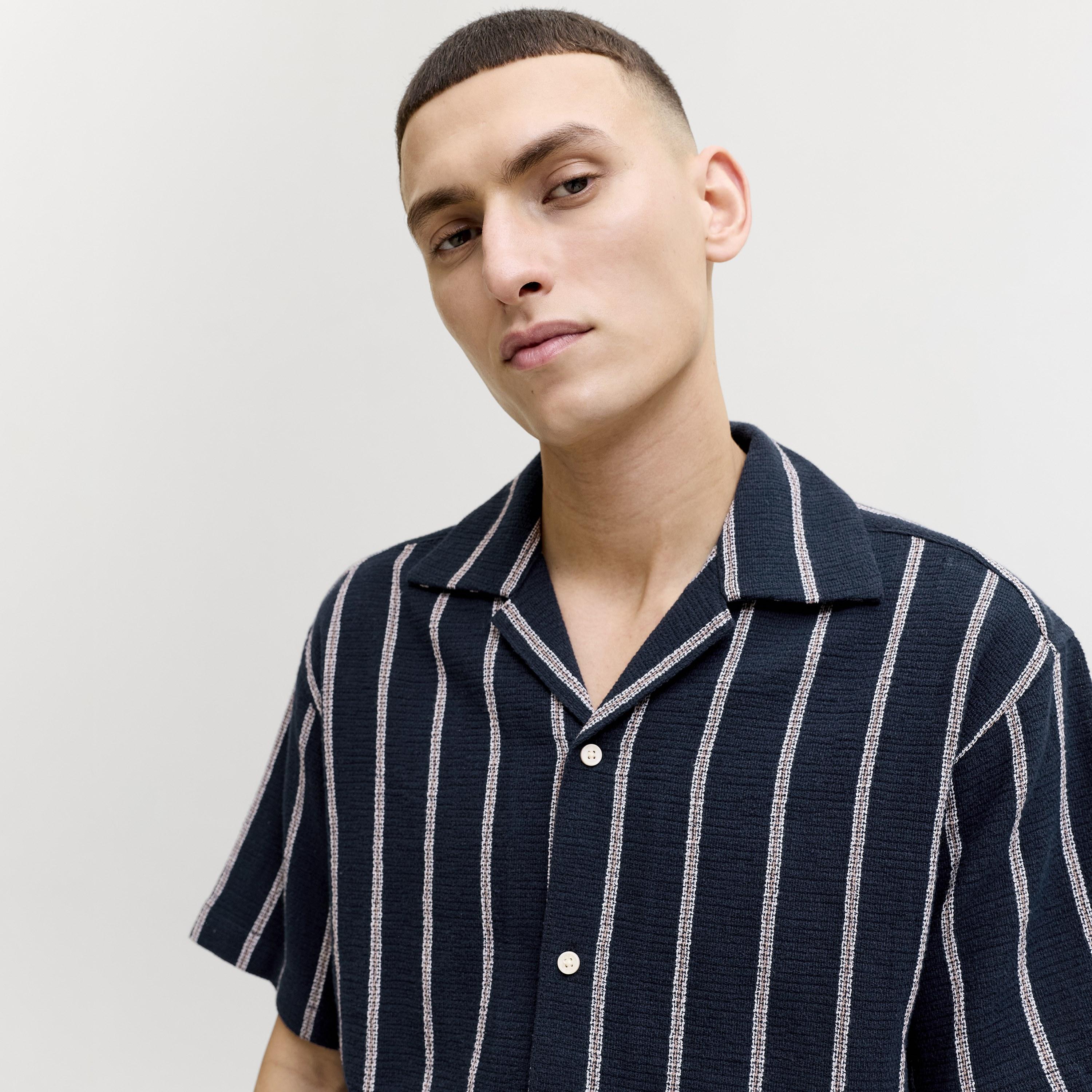 Jack & Jones Regular Fit Striped Resort Collar Short Sleeves Men's Shirt-men-clothing-shirts-image-10