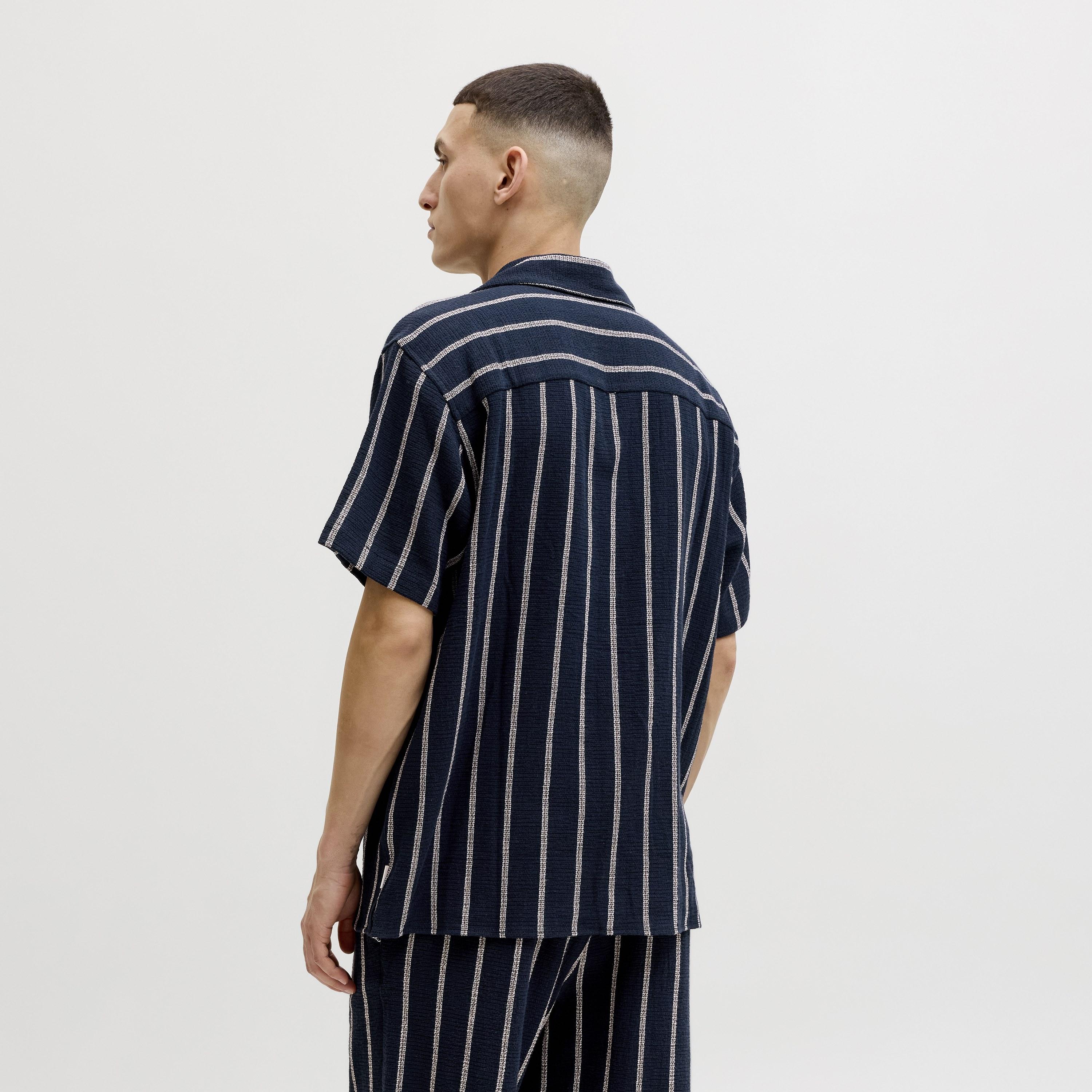 Jack & Jones Regular Fit Striped Resort Collar Short Sleeves Men's Shirt-men-clothing-shirts-image-11