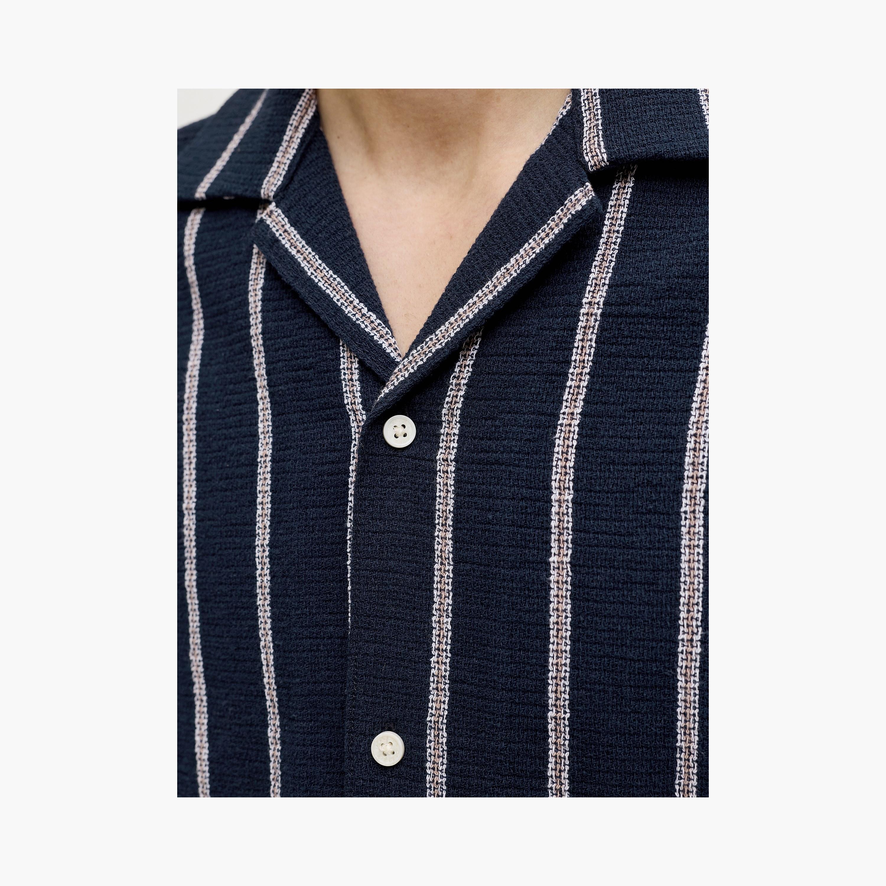 Jack & Jones Regular Fit Striped Resort Collar Short Sleeves Men's Shirt-men-clothing-shirts-image-13