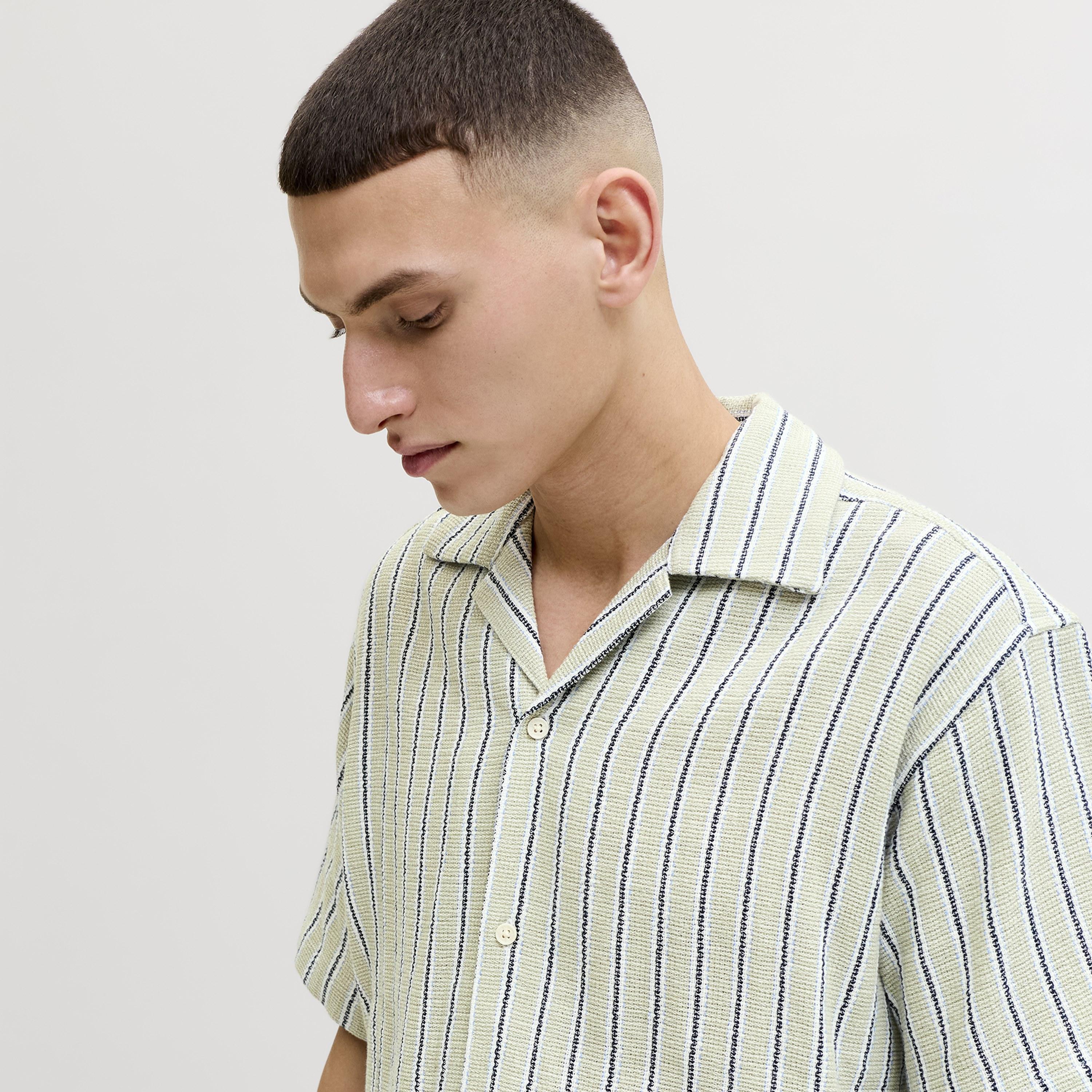 Jack & Jones Regular Fit Striped Resort Collar Short Sleeves Men's Shirt-men-clothing-shirts-image-17