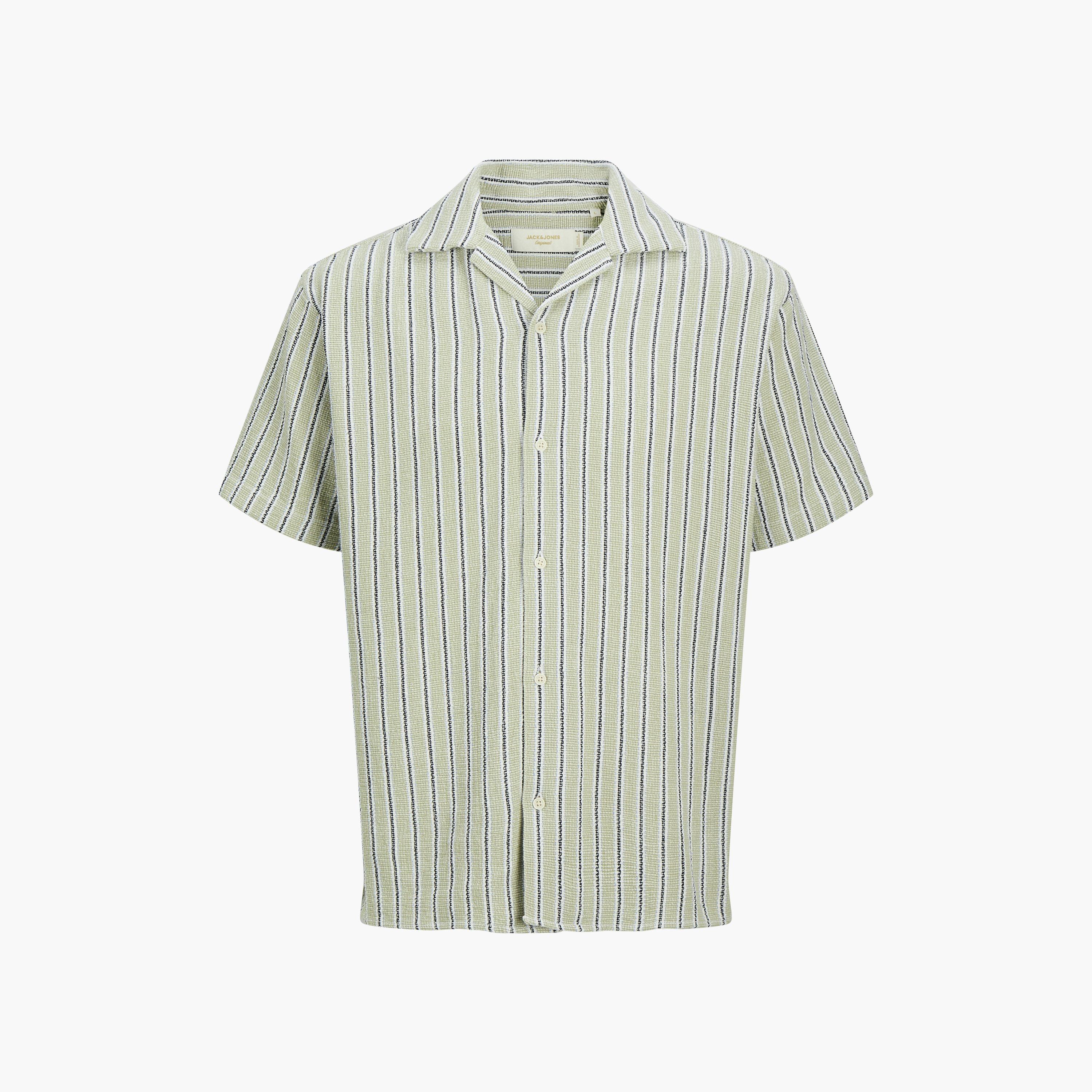 Jack & Jones Regular Fit Striped Resort Collar Short Sleeves Men's Shirt-men-clothing-shirts-image-21