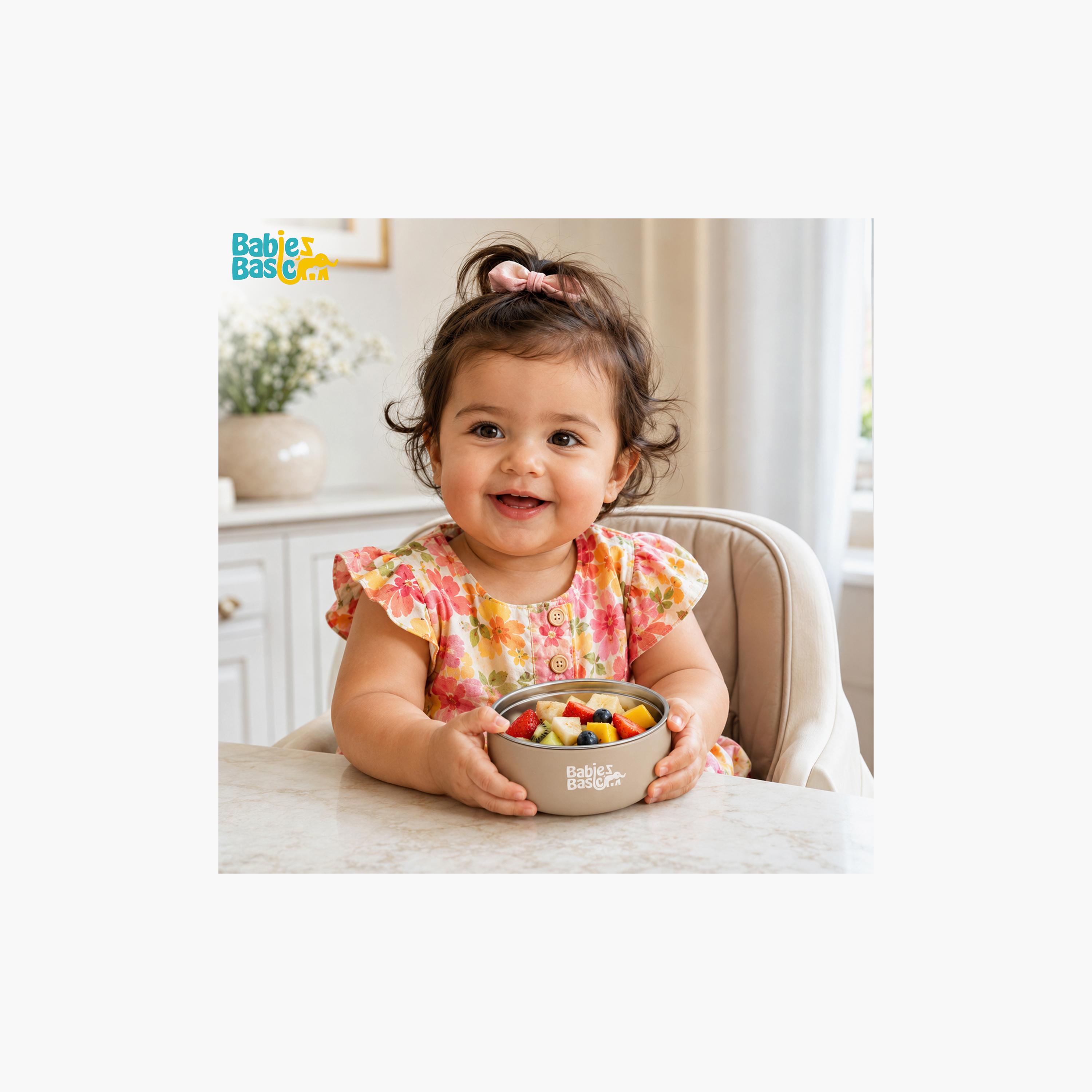 Babies Basic Stainless Steel Bowl with Silicone Sleeve-baby-feeding-mealtimeessentials-image-2