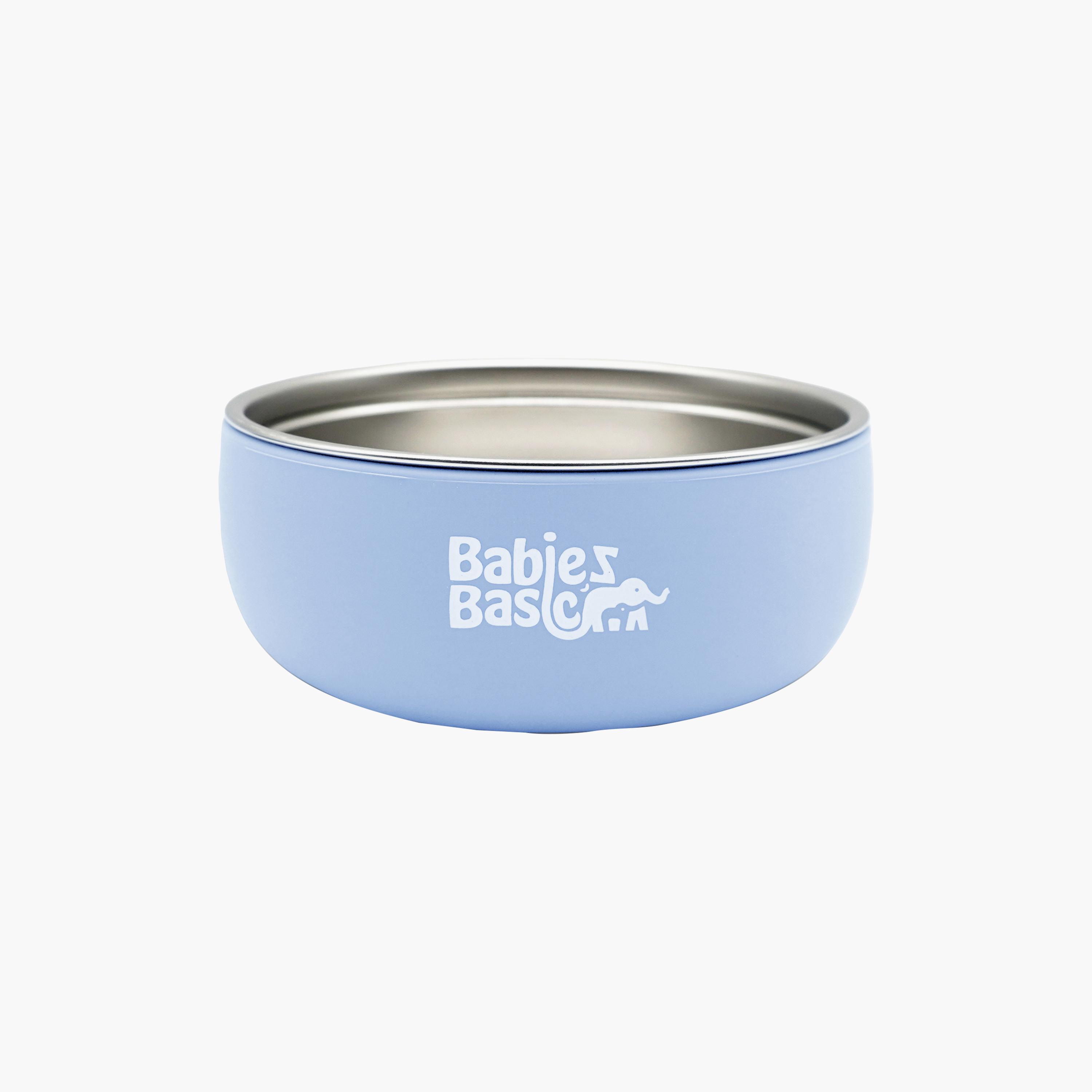 Babies Basic Stainless Steel Bowl with Silicone Sleeve-baby-feeding-mealtimeessentials-image-1