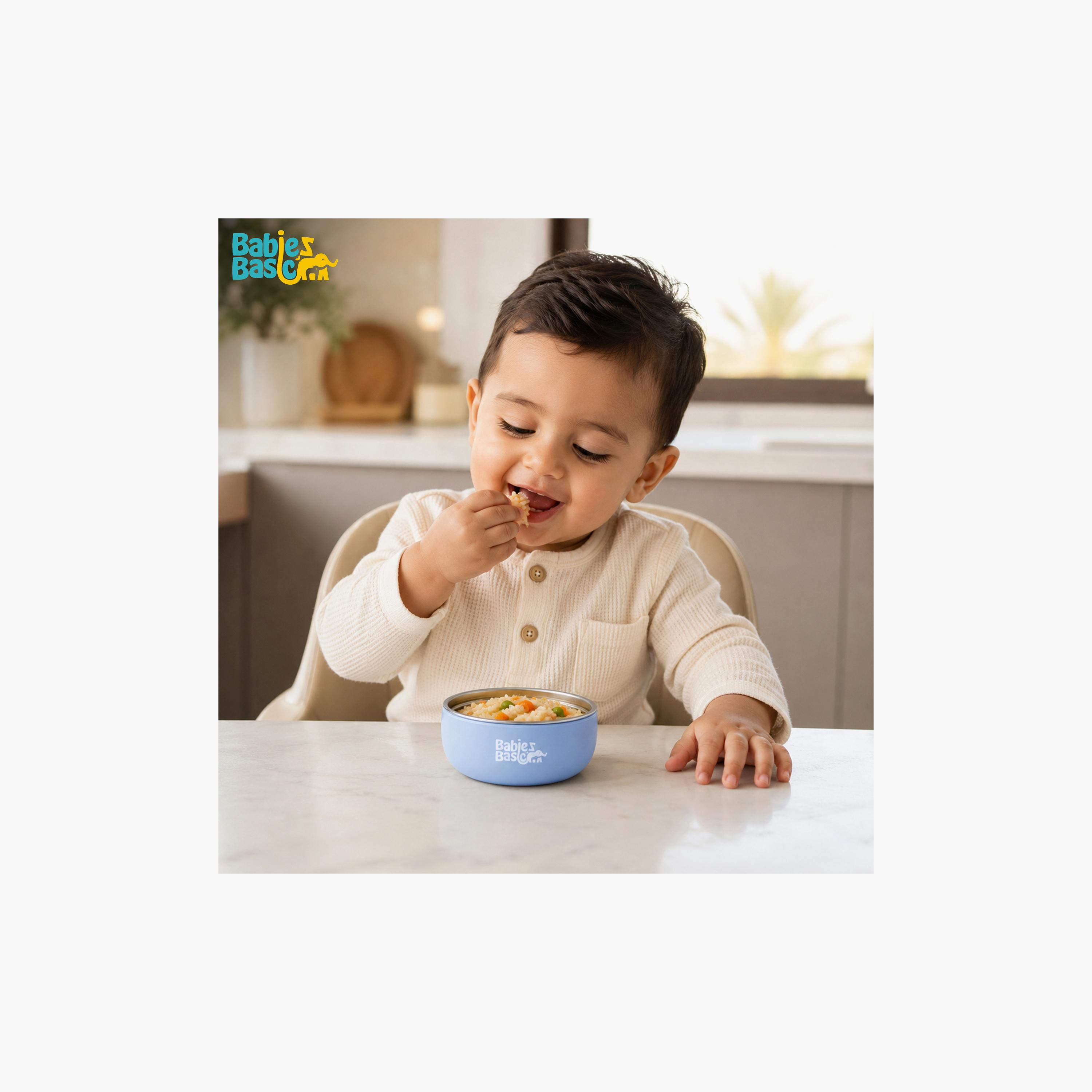 Babies Basic Stainless Steel Bowl with Silicone Sleeve-baby-feeding-mealtimeessentials-image-2