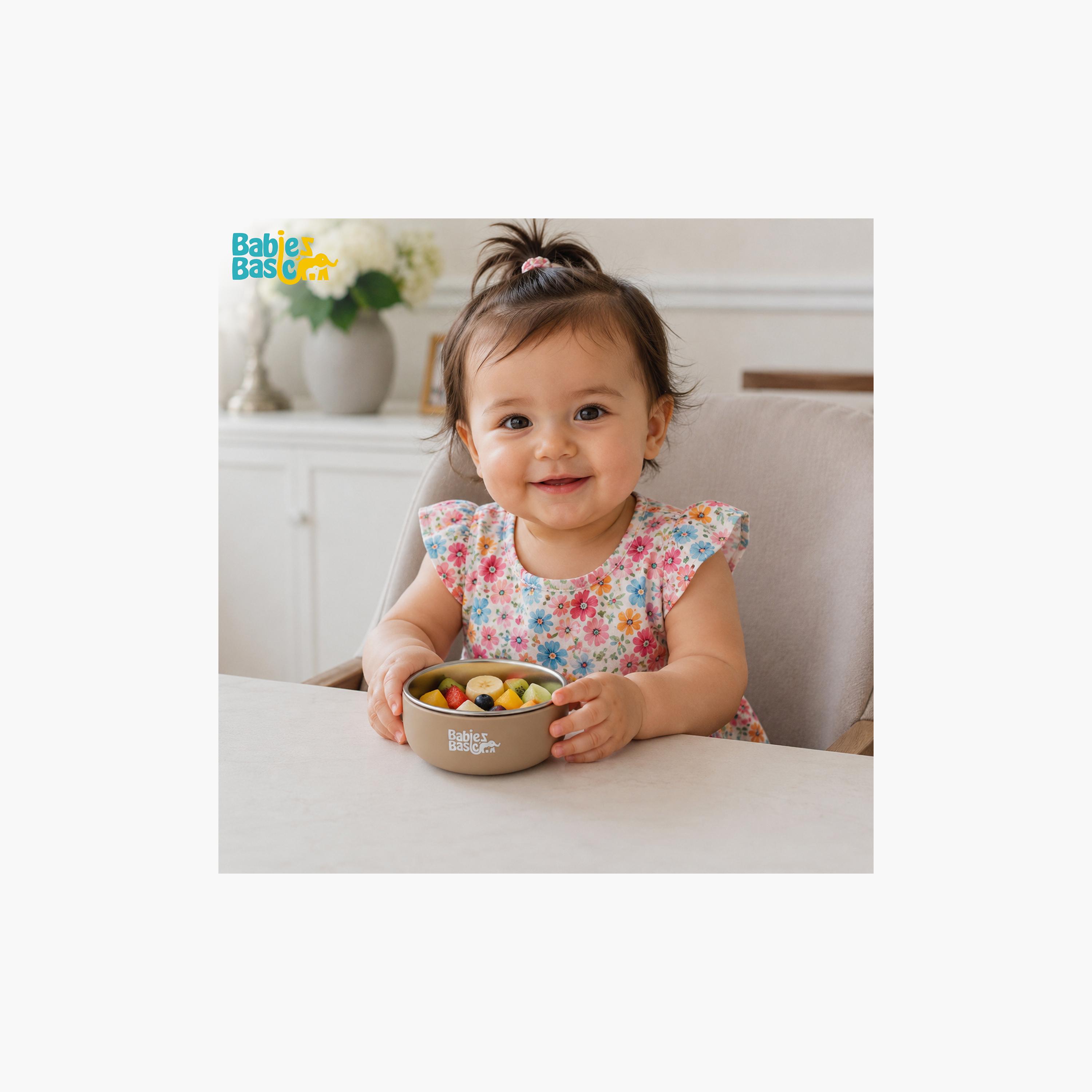 Babies Basic Stainless Steel Bowl with Silicone Sleeve-baby-feeding-mealtimeessentials-image-2