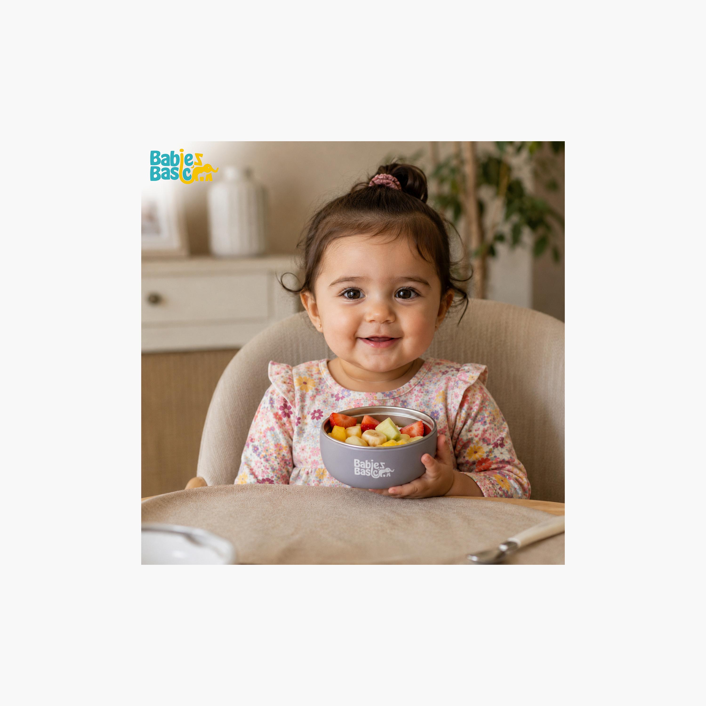 Babies Basic Stainless Steel Bowl with Silicone Sleeve-baby-feeding-mealtimeessentials-image-2