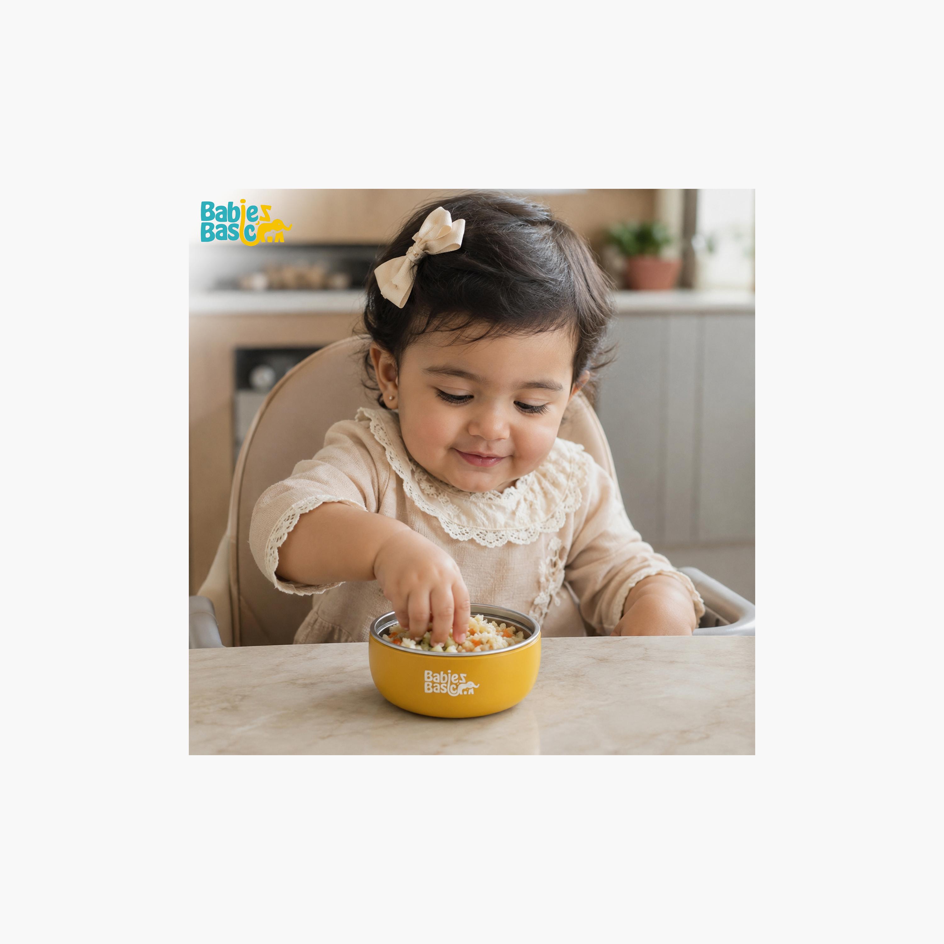 Babies Basic Stainless Steel Bowl with Silicone Sleeve-baby-feeding-mealtimeessentials-image-2