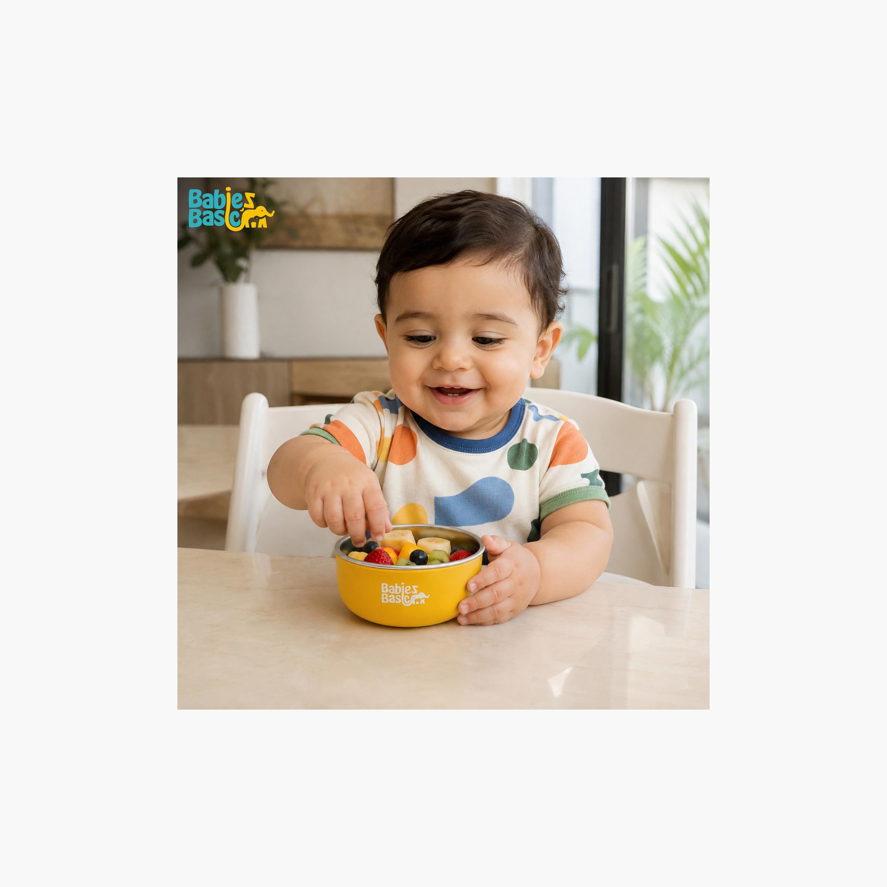 Babies Basic Stainless Steel Bowl with Silicone Sleeve-baby-feeding-mealtimeessentials-image-3